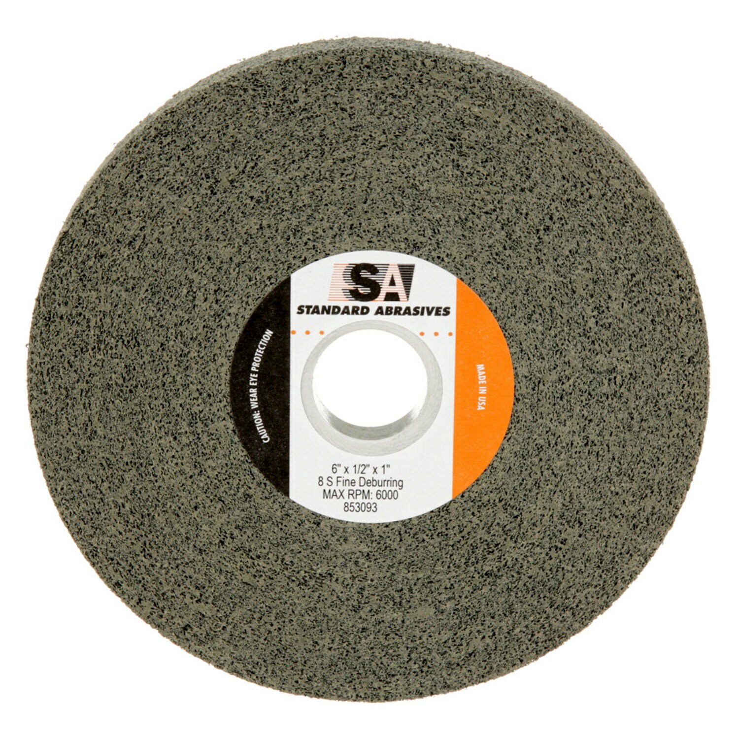 7000046895 - Standard Abrasives Deburring Wheel 853093, 6 in x 1/2 in x 1 in 8S FIN, 4 ea/Case