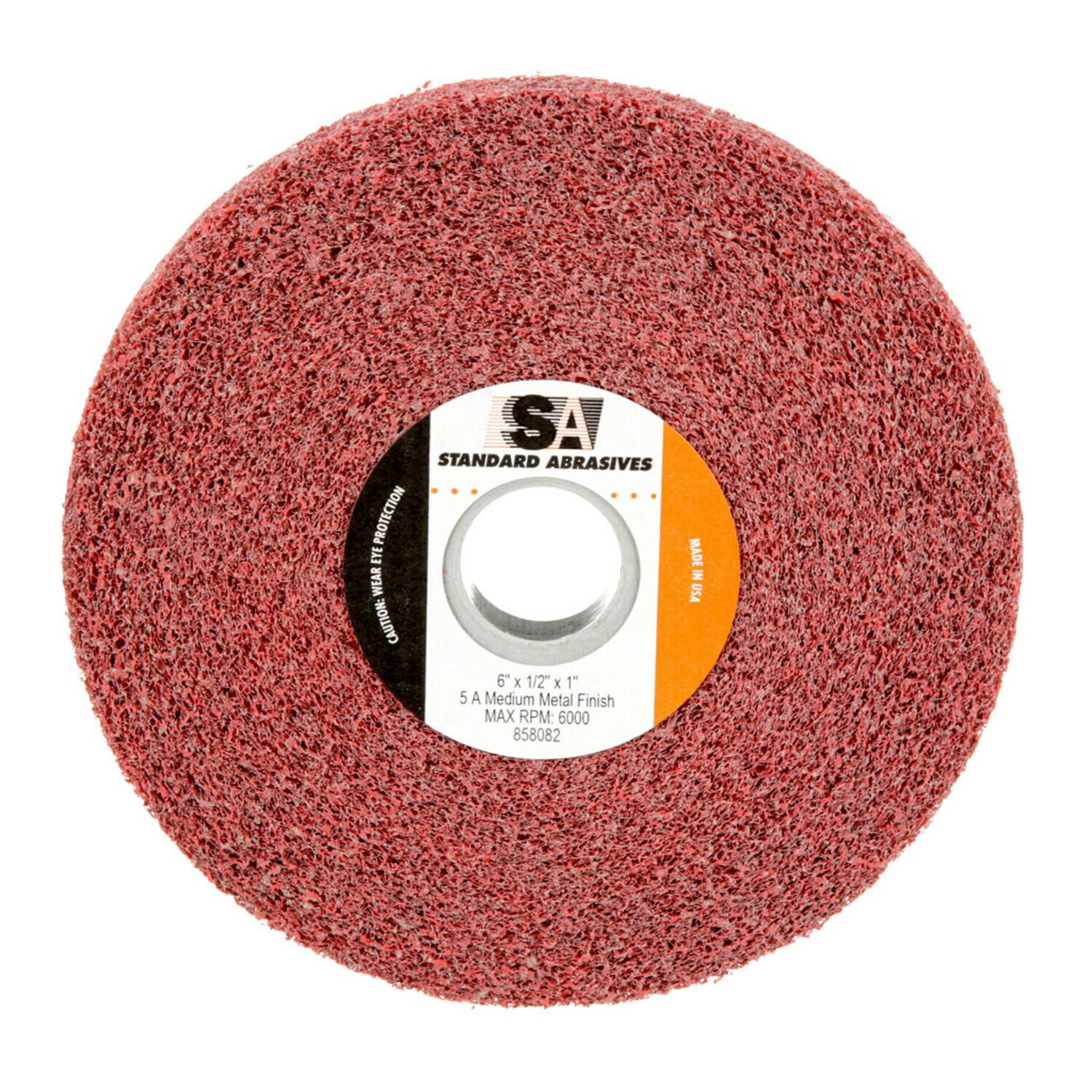 7000047132 - Standard Abrasives Metal Finishing Wheel 858082, 6 in x 1/2 in x 1 in 5A MED, 4 ea/Case