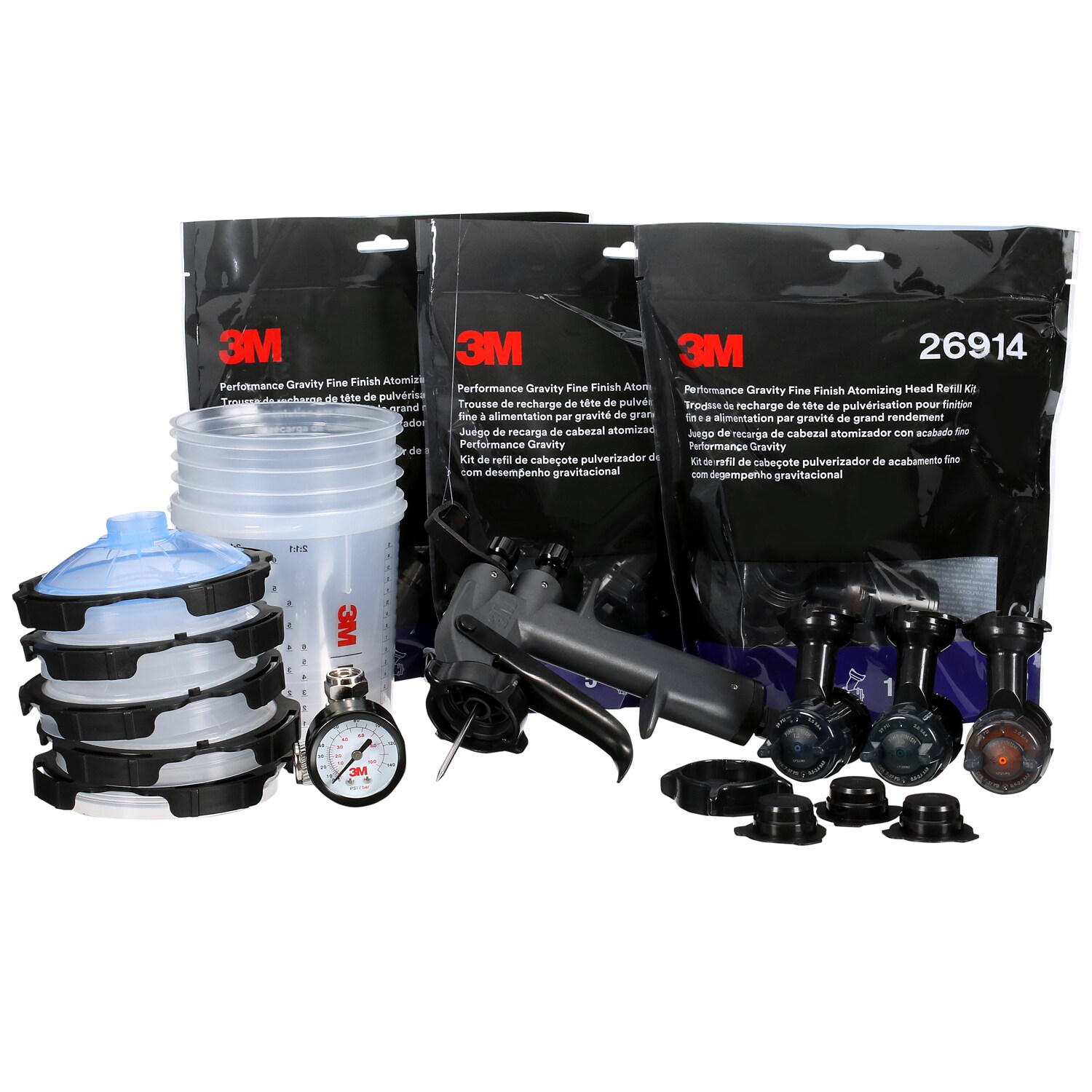 7100285102 - 3M Performance Fine Finish Spray Gun System 26978, 2/Case