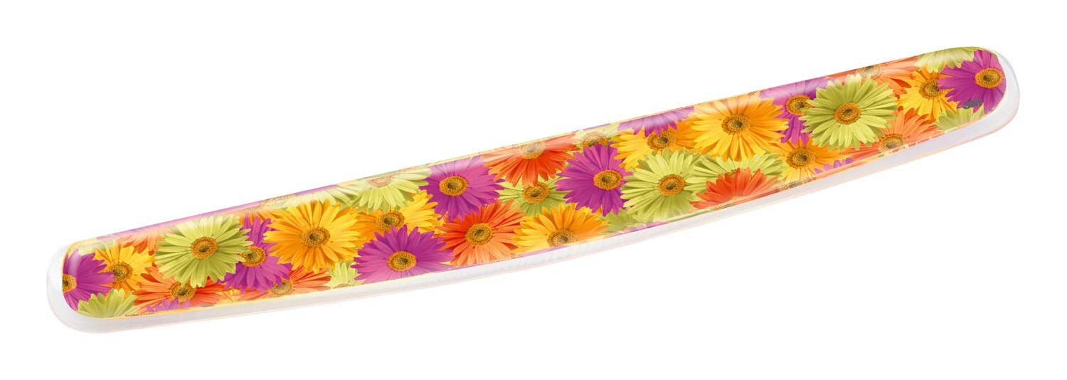 7000052623 - 3M Gel Wrist Rest WR308DS, Clear Gel Design, Compact Size, Daisy, 2.75
in x 18.0 in x .75 in