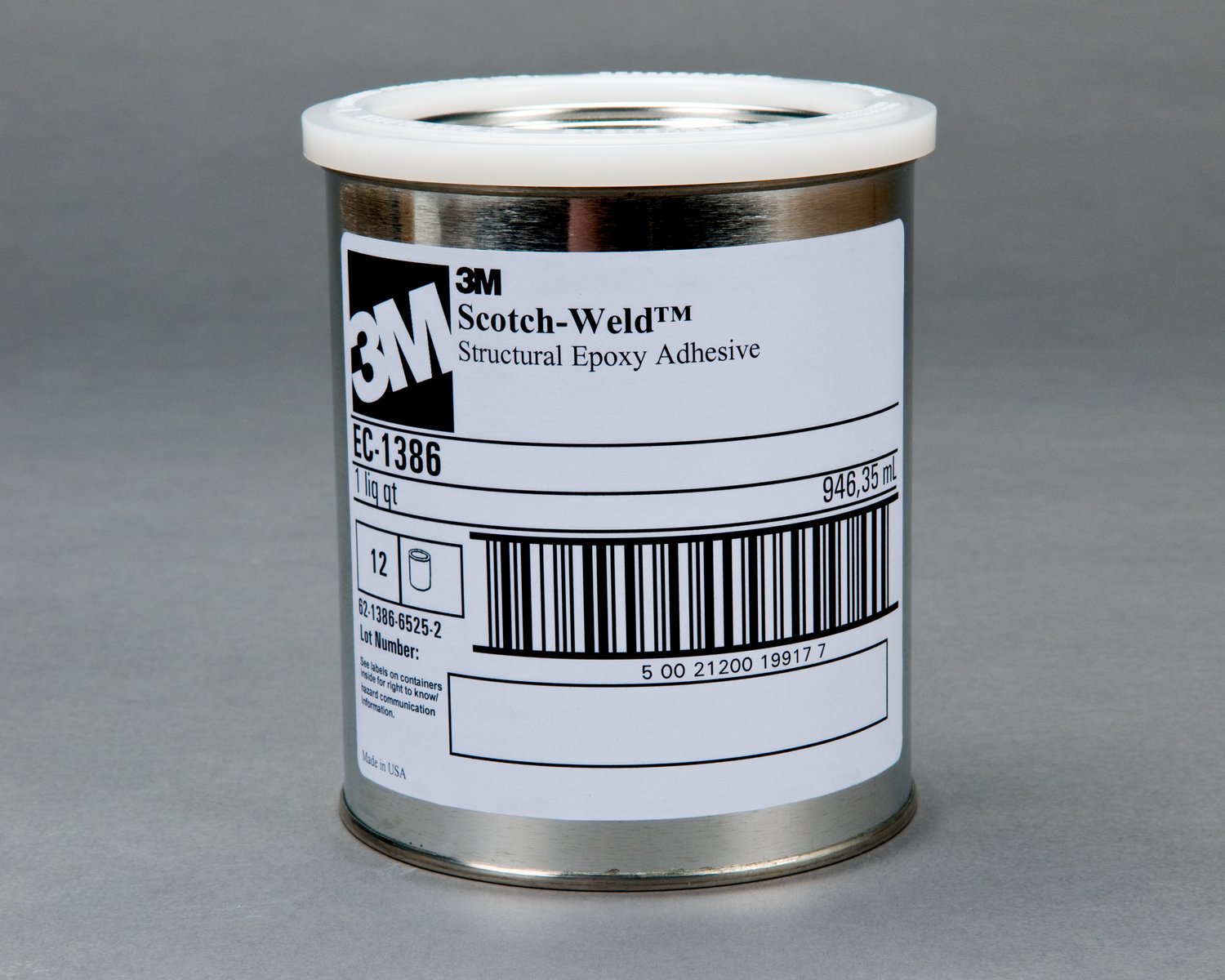 7000046326 - 3M Scotch-Weld Epoxy Adhesive 1386, Cream, 1 Quart, 12 Can/Case