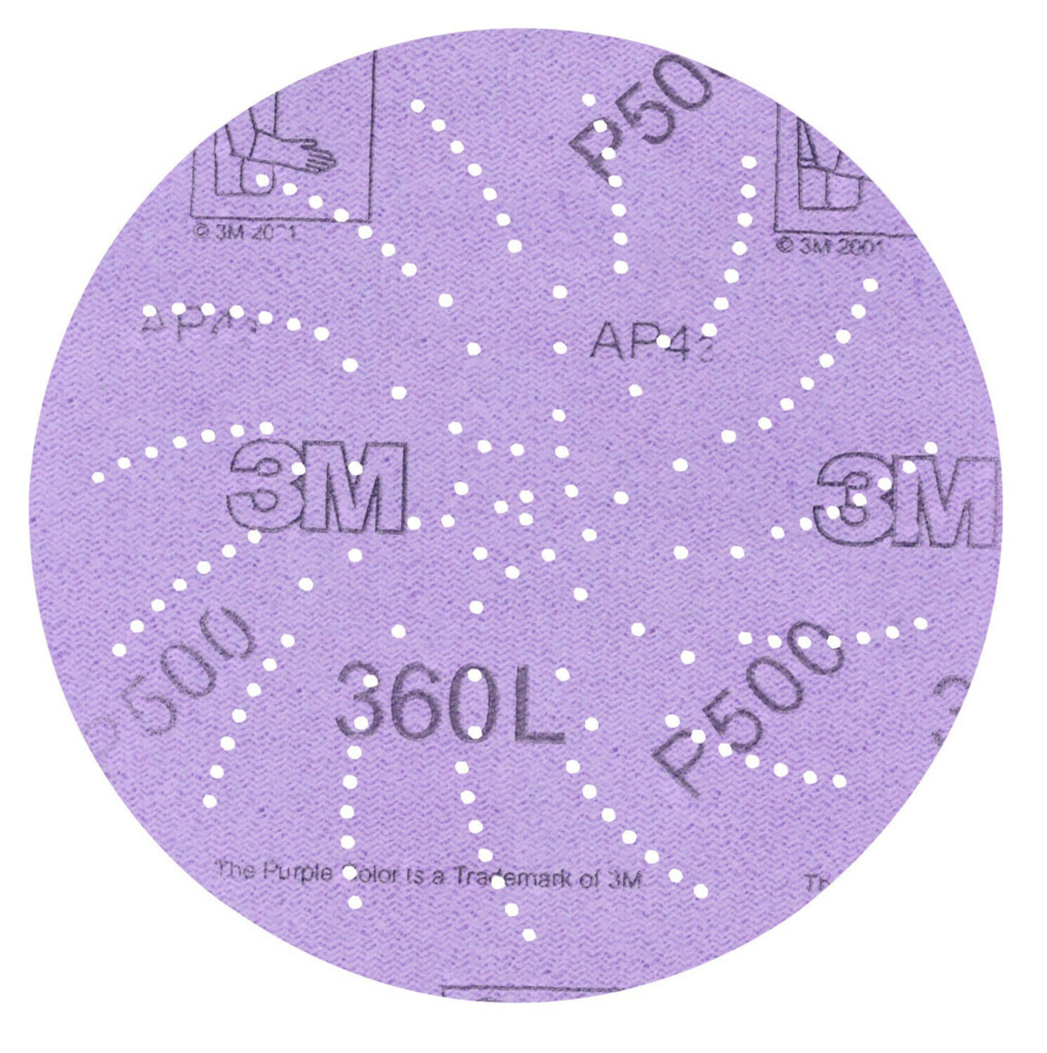 7010029937 - 3M Xtract Film Disc 360L, P500 3MIL, 5 in, Die 500LG, 100/Carton, 500 ea/Case