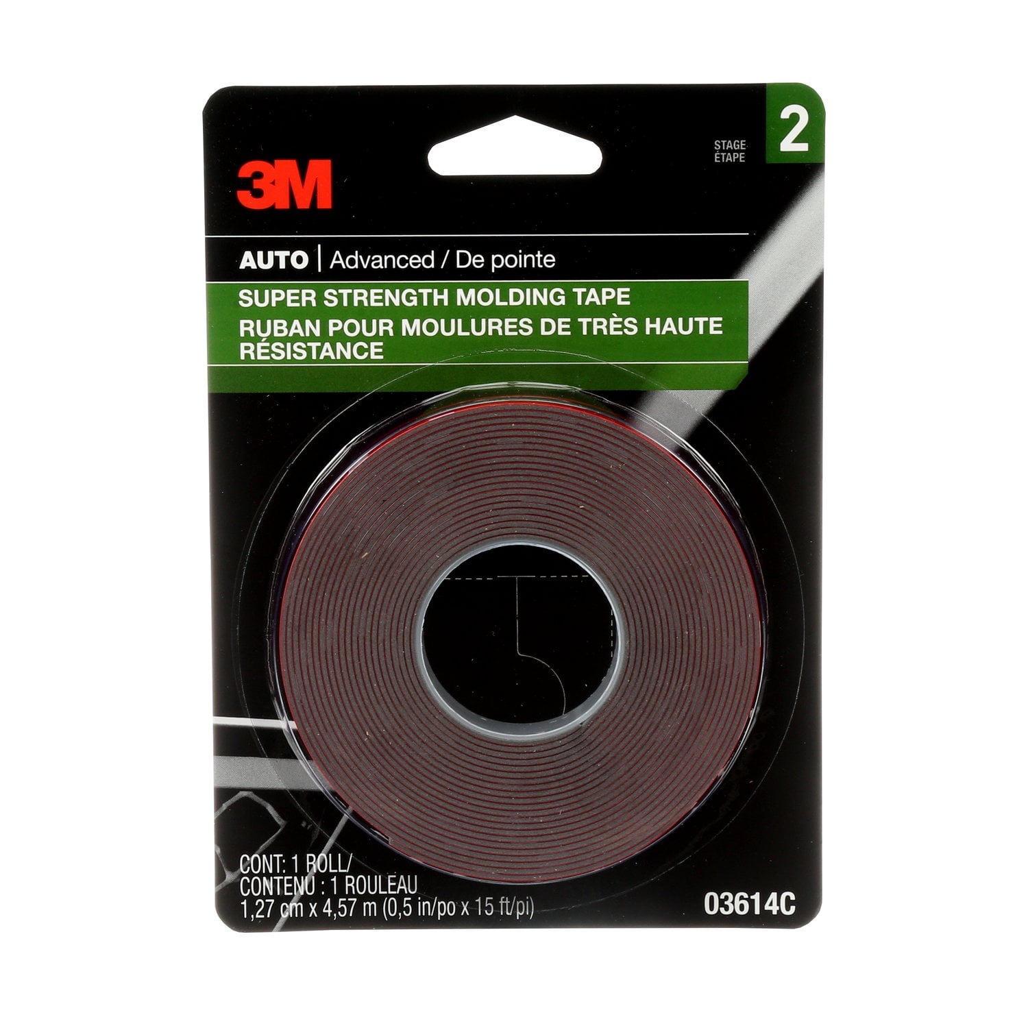 7000000534 - 3M Super Strength Molding Tape, 03614, 1/2 in x 15 ft, 24 per case