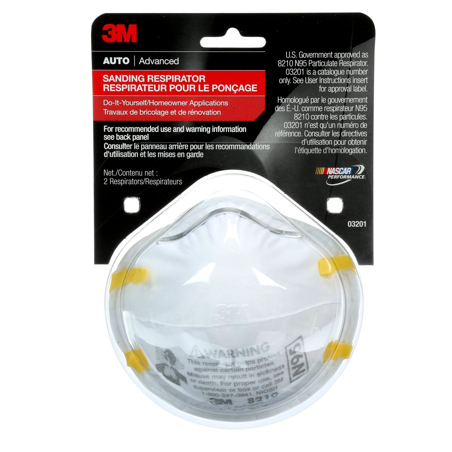 7000120129 - 3M Sanding Respirator, 03201, 2 per pack, 12 packs per case