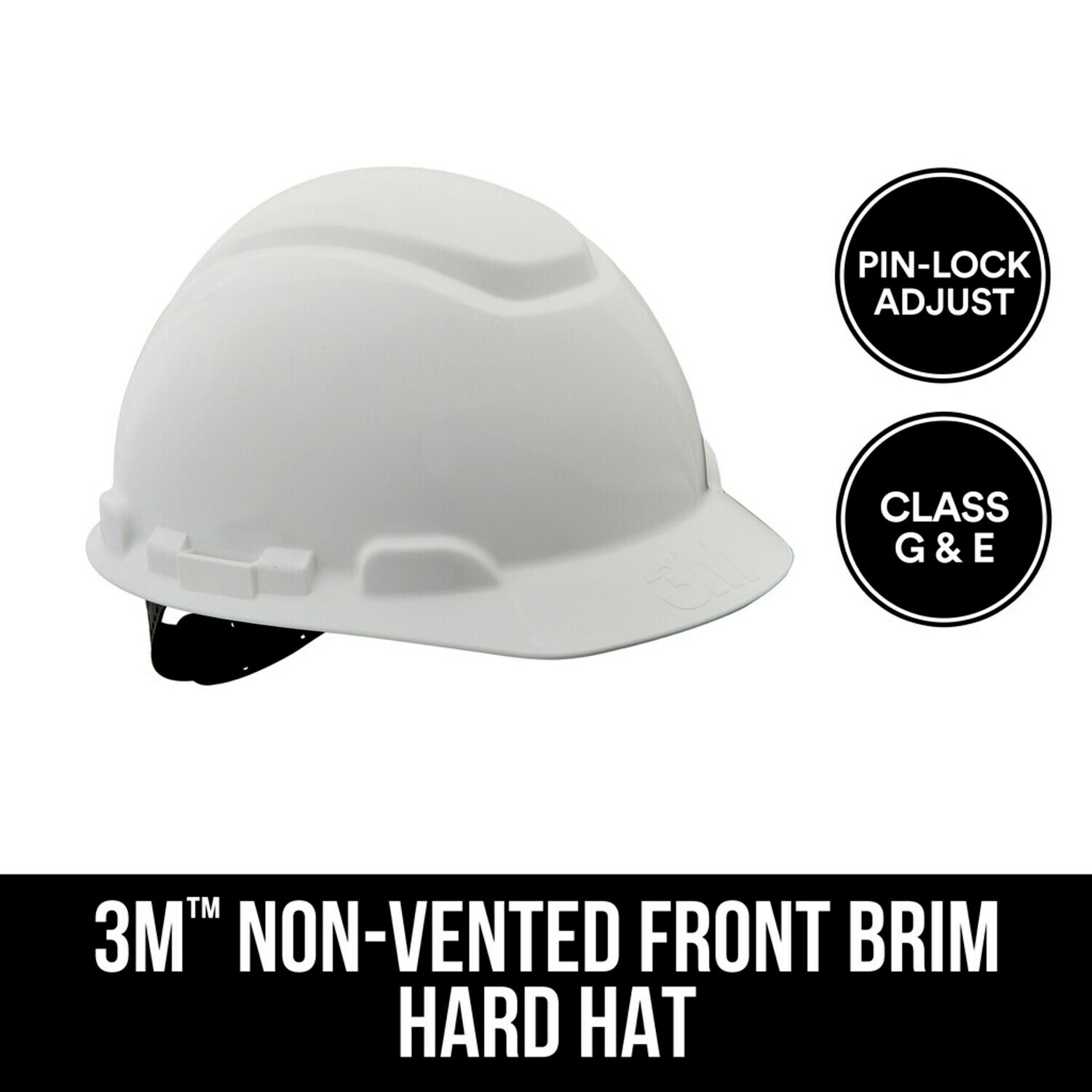 7100153546 - 3M Non-Vented Hard Hat with Pinlock Adjustment, CHHWH1-12-DC, 12/case