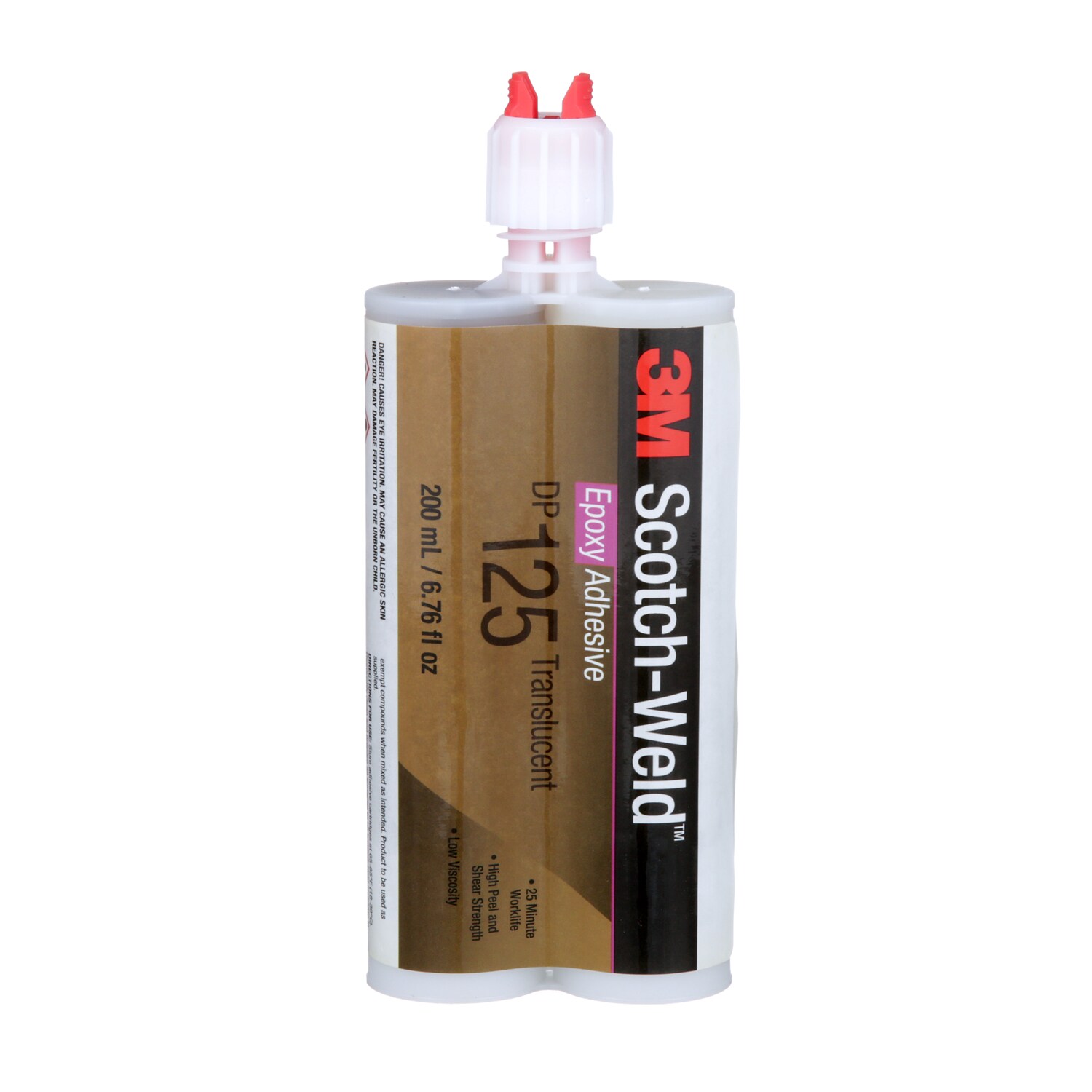 7100320295 - 3M Scotch-Weld Epoxy Adhesive DP125, Translucent, 200 mL Duo-Pak, 12/Case