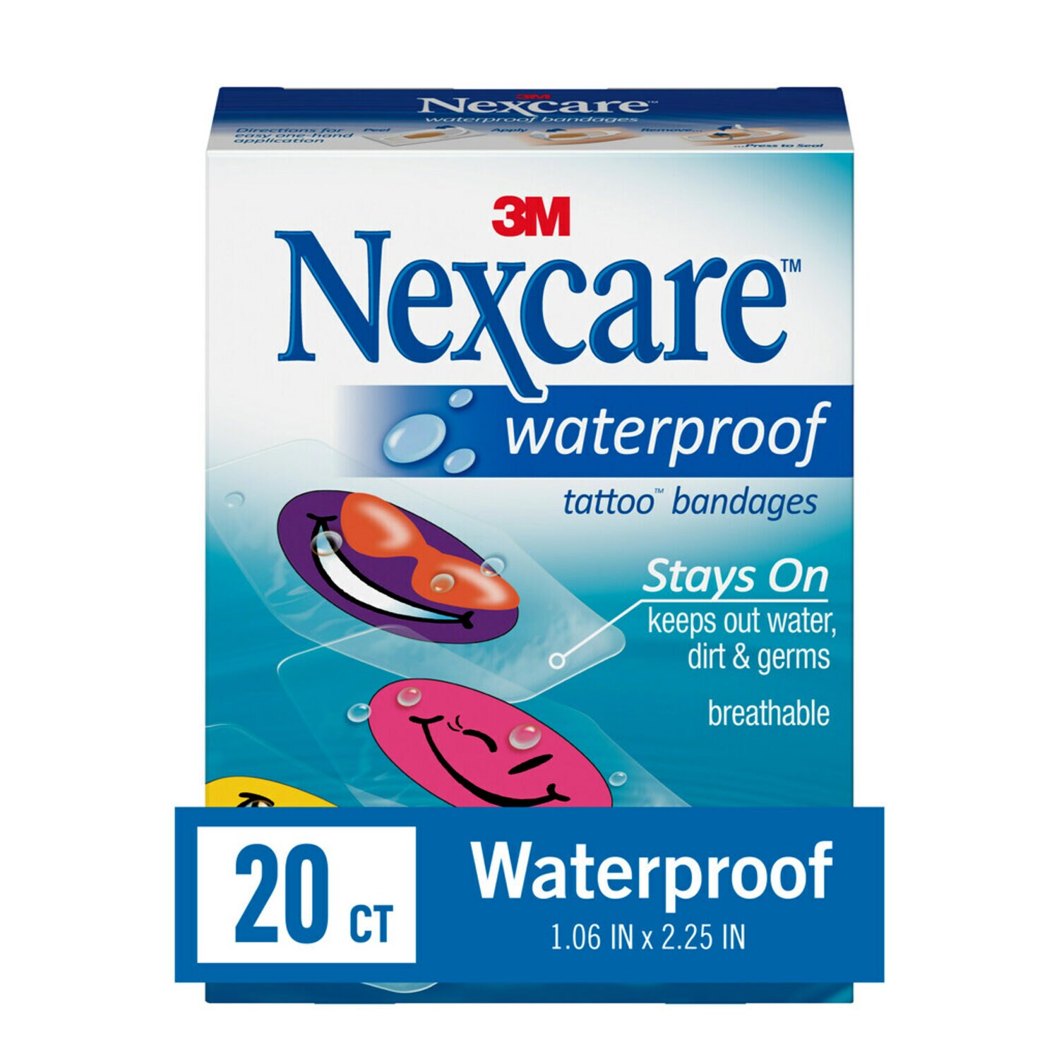7100049015 - Nexcare Waterproof Bandages, Cool Collection 594-20