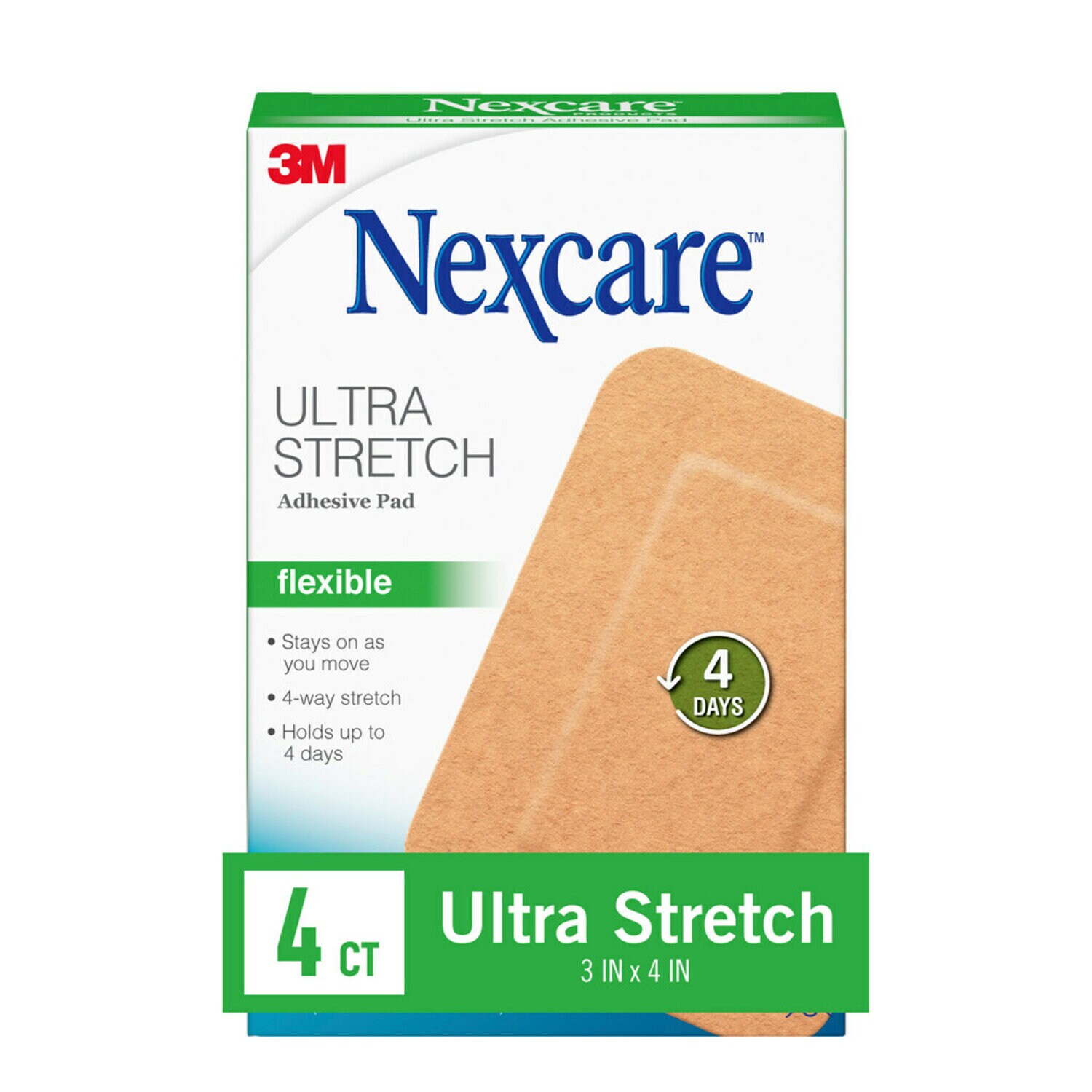 7010331936 - Nexcare Ultra Stretch Adhesive Pad SFP34, 3 in x 4 in