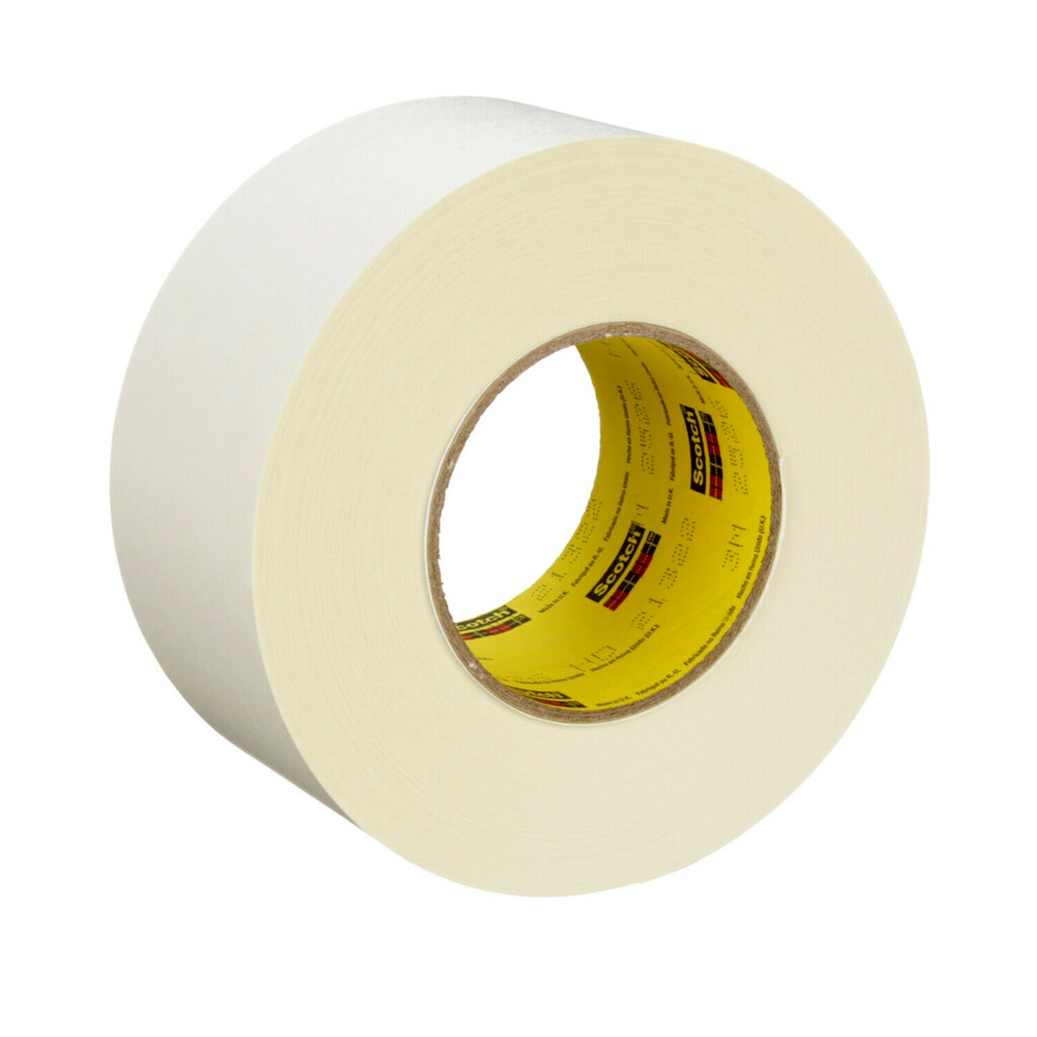 7100135532 - 3M Textile Flatback Tape 2526, White, 72 mm x 55 m, 9.8 mil, 12 Rolls/Case