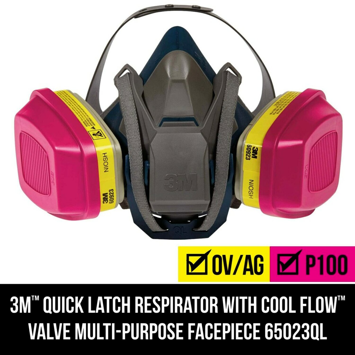7100117039 - 3M Professional Multi-Purpose Respirator with Quick Latch 65023QLHA1C-PS, 1/pk, 4 pks/case