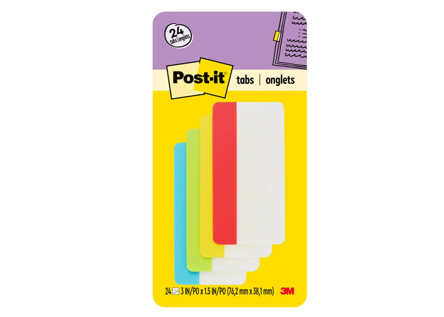 7010331966 - Post-it Filing Tabs 686-ALYR3IN, 3 in. x 1.5 in. (76,2 mm x 38,1 mm)