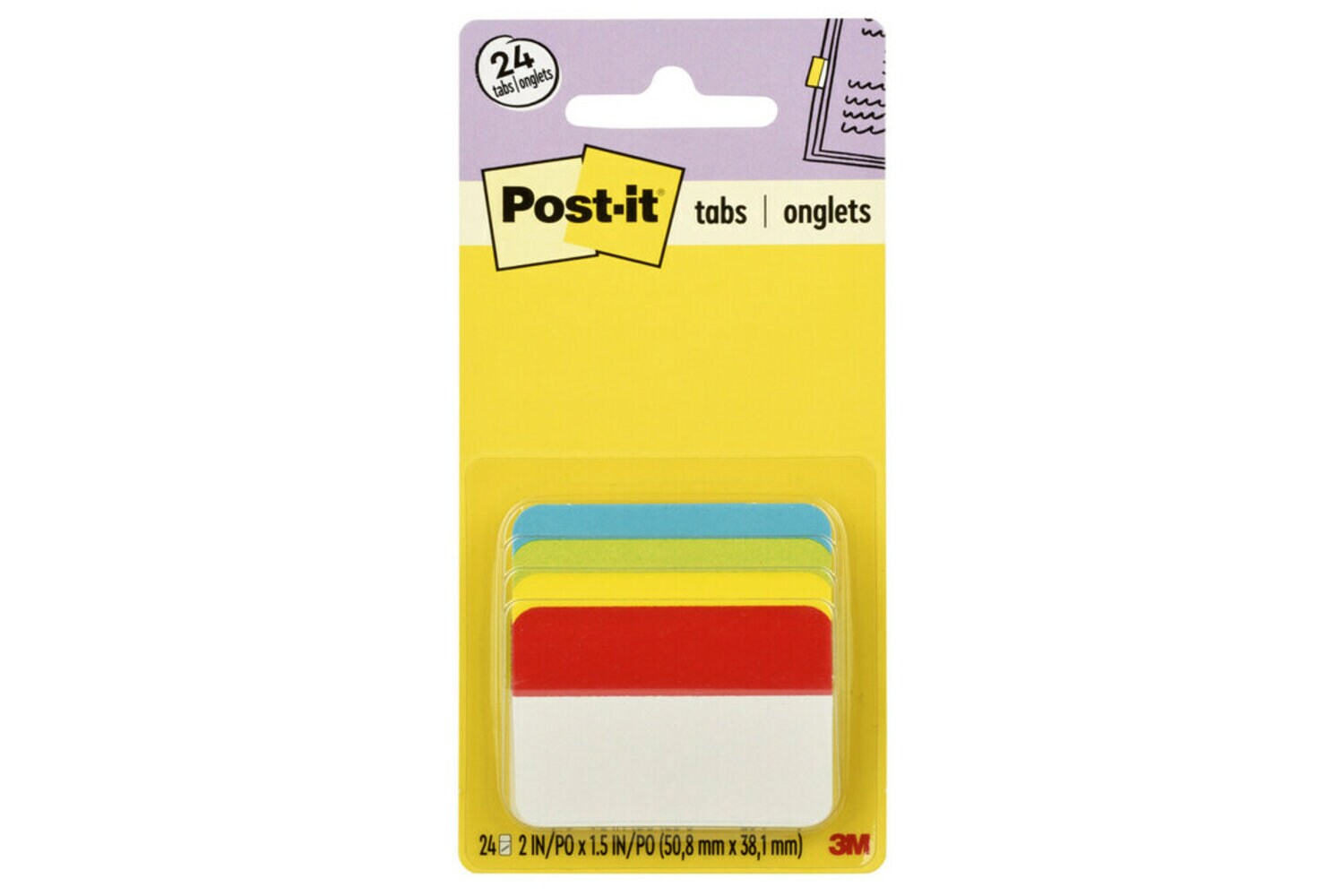 7010371173 - Post-it Filing Angle Tabs 686A-ALYR, 2 in. x 1.5 in. (50,8 mm x 38.1 mm)