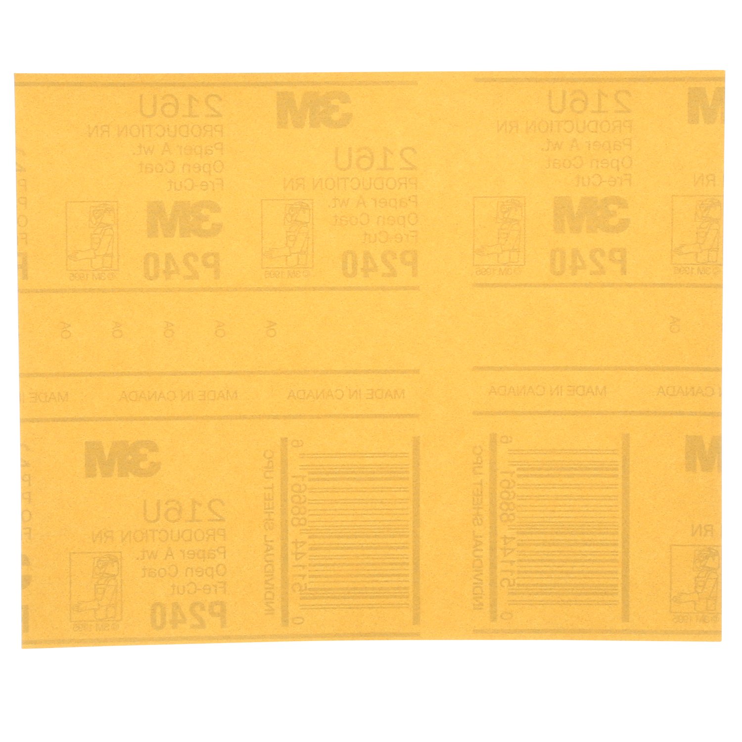 7000118282 - 3M Gold Abrasive Sheet, 02543, P240 grade, 9 in x 11 in, 50 sheets per pack, 5 packs per case