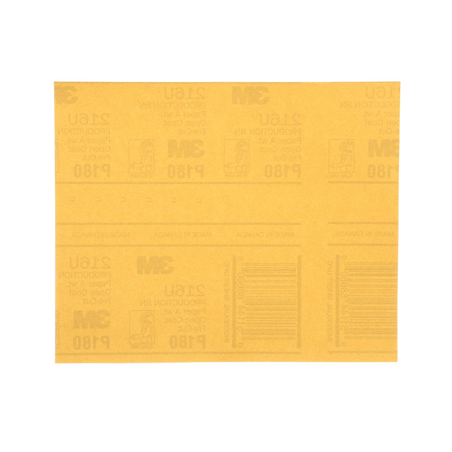 7000118284 - 3M Gold Abrasive Sheet, 02545, P180 grade, 9 in x 11 in, 50 sheets per
pack, 5 packs per case