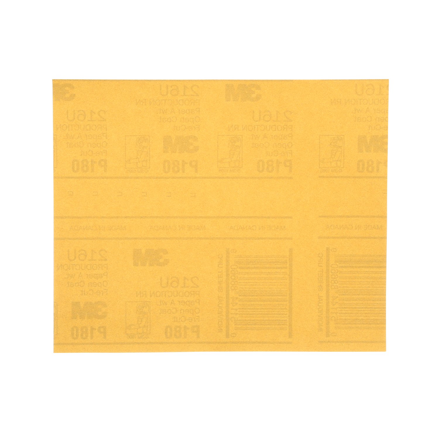 7000118284 - 3M Gold Abrasive Sheet, 02545, P180 grade, 9 in x 11 in, 50 sheets per pack, 5 packs per case