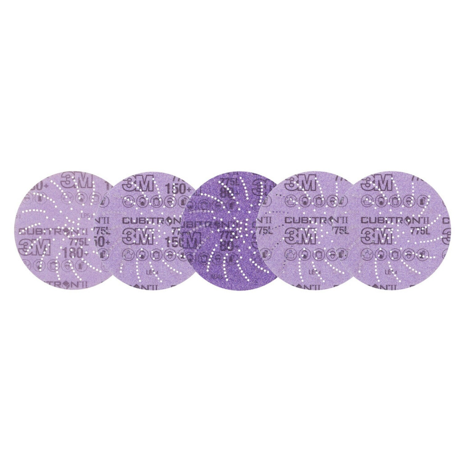7010327612 - 3M Xtract Cubitron II Film Disc 775L, 87338, Multi-Grade 80+ - 220+ 3MIL, 5 in, 15/Pack, 20 Packs/Case, Multi-pack