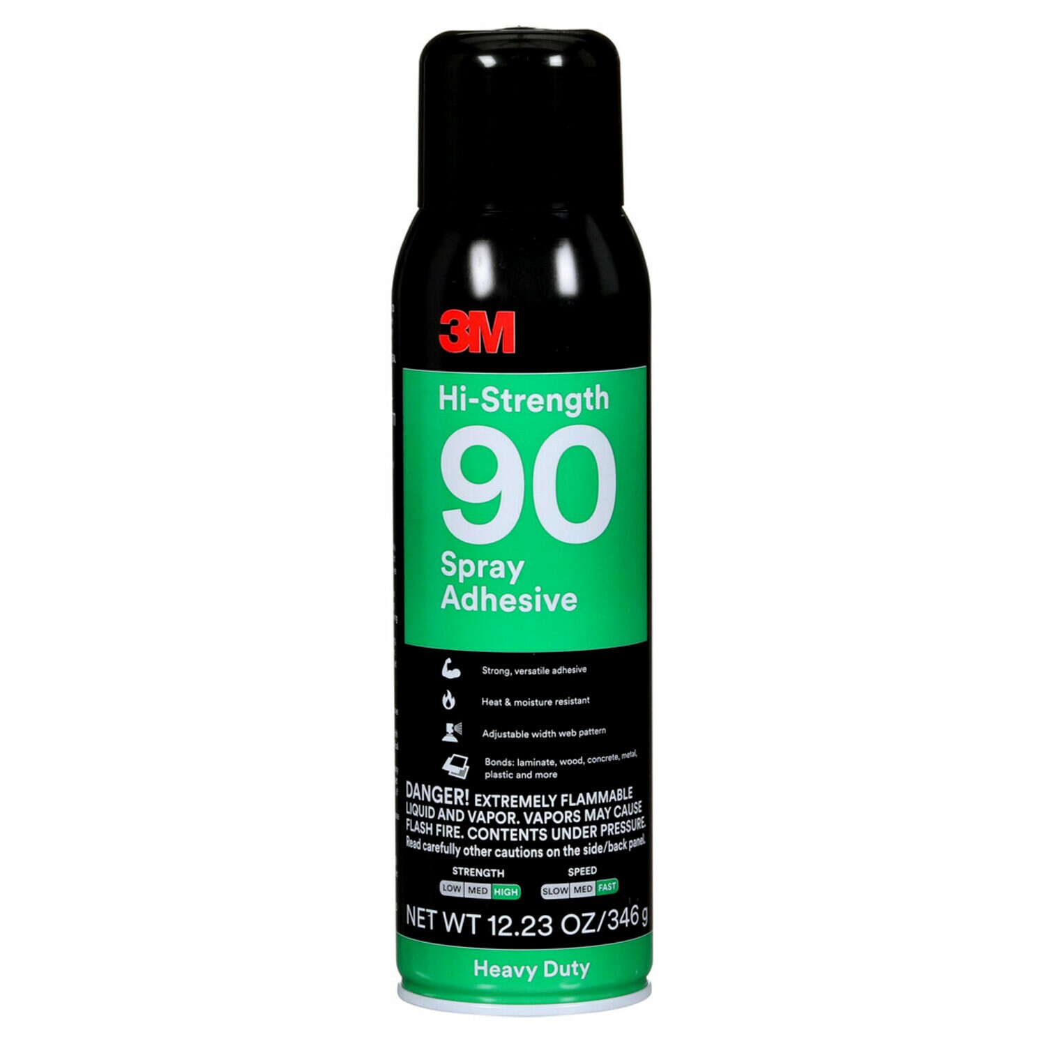 7010366483 - 3M Hi-Strength Spray Adhesive 90, Clear, 16 fl oz Can (Net Wt 12.23oz), 12/Case, NOT FOR SALE IN CA AND OTHER STATES