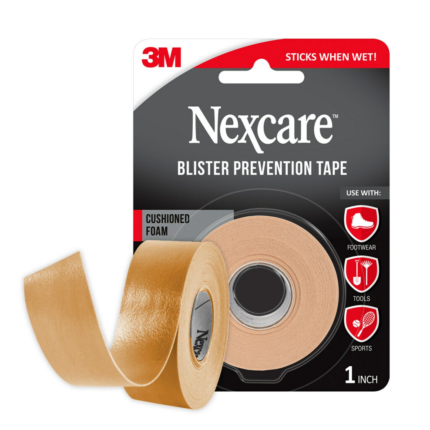 7100184891 - Nexcare Blister Prevention Tape 731-BPT, 1 in x 180 in (25.4mm x 4.57m)