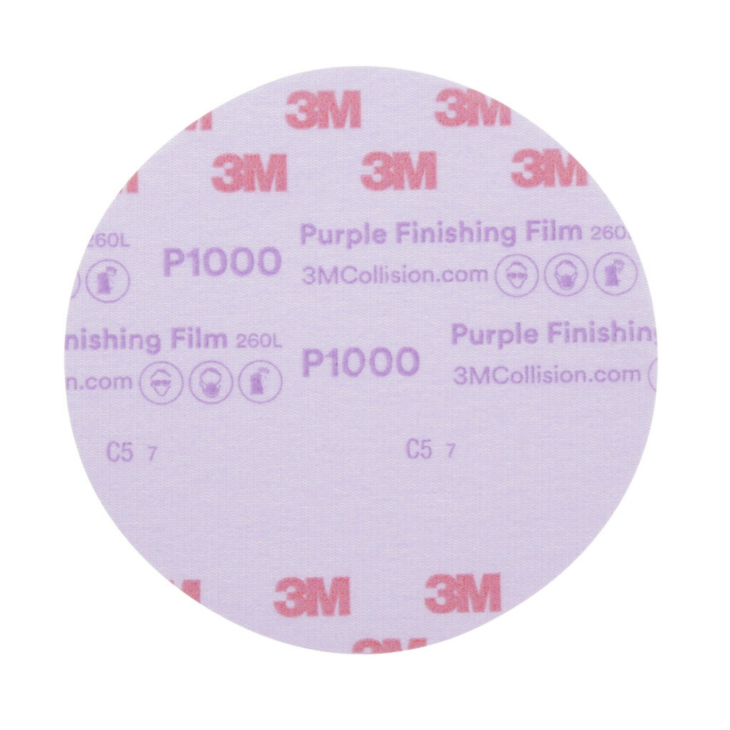 7100122791 - 3M Hookit Purple Finishing Film Abrasive Disc 260L, 30669, 6 in, P1000, 50 discs per carton, 4 cartons per case