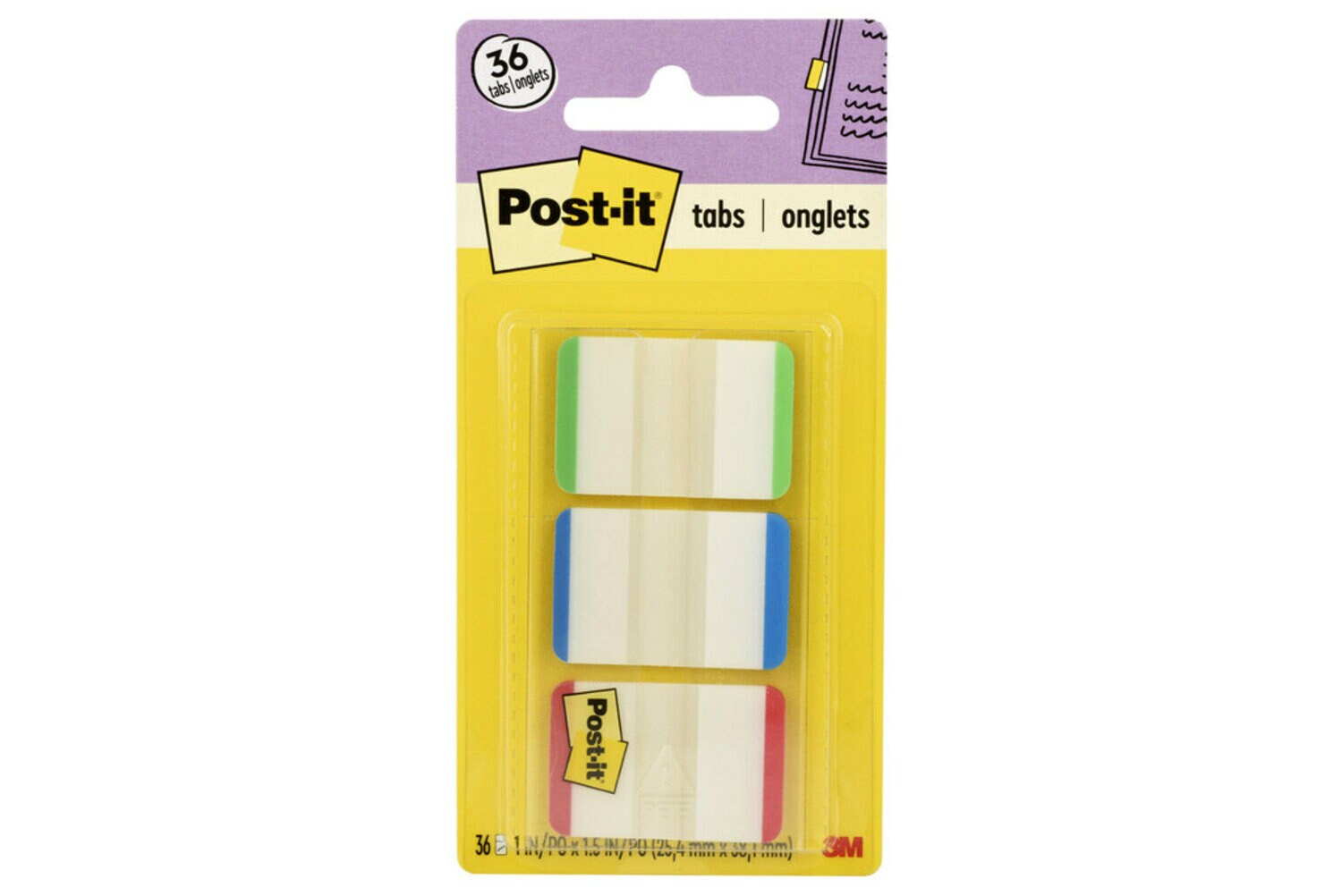 7010369235 - Post-it Durable Tabs 686L-GBRT, 1 in. x 1.5 in. Green, Blue, Red 6 pk/ inner, 24 pk/cs