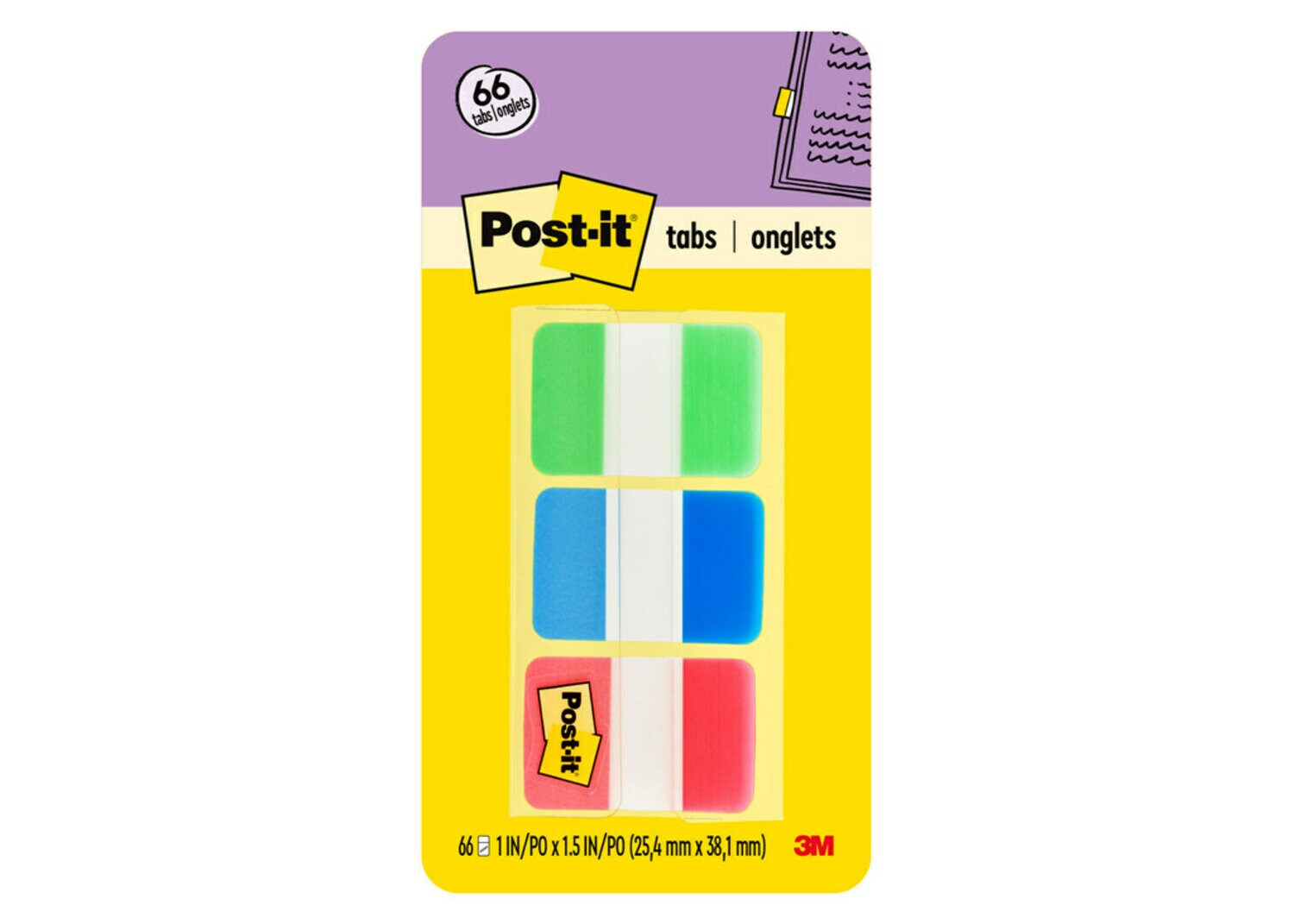 7010371511 - Post-it Tabs, 686-GBR, 1 in. x 1.5 in. (25,4 mm x 38,1 mm)