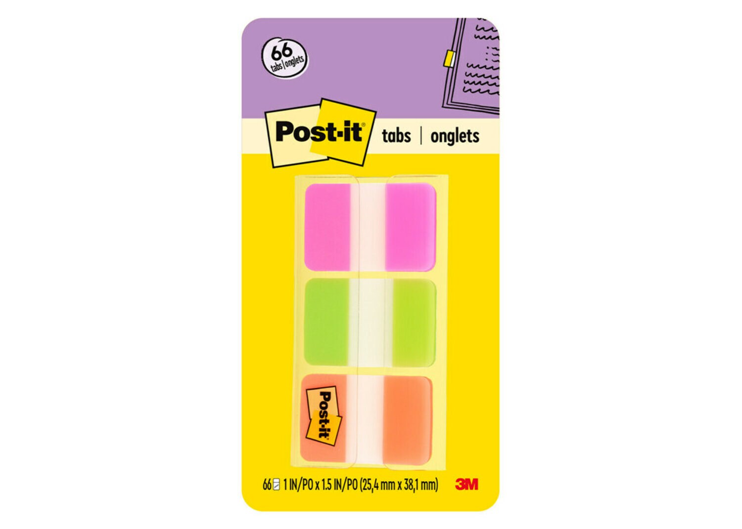 7000052678 - Post-it Durable Tabs 686-PGO, 1 in. x 1.5 in, 24 Each/Case