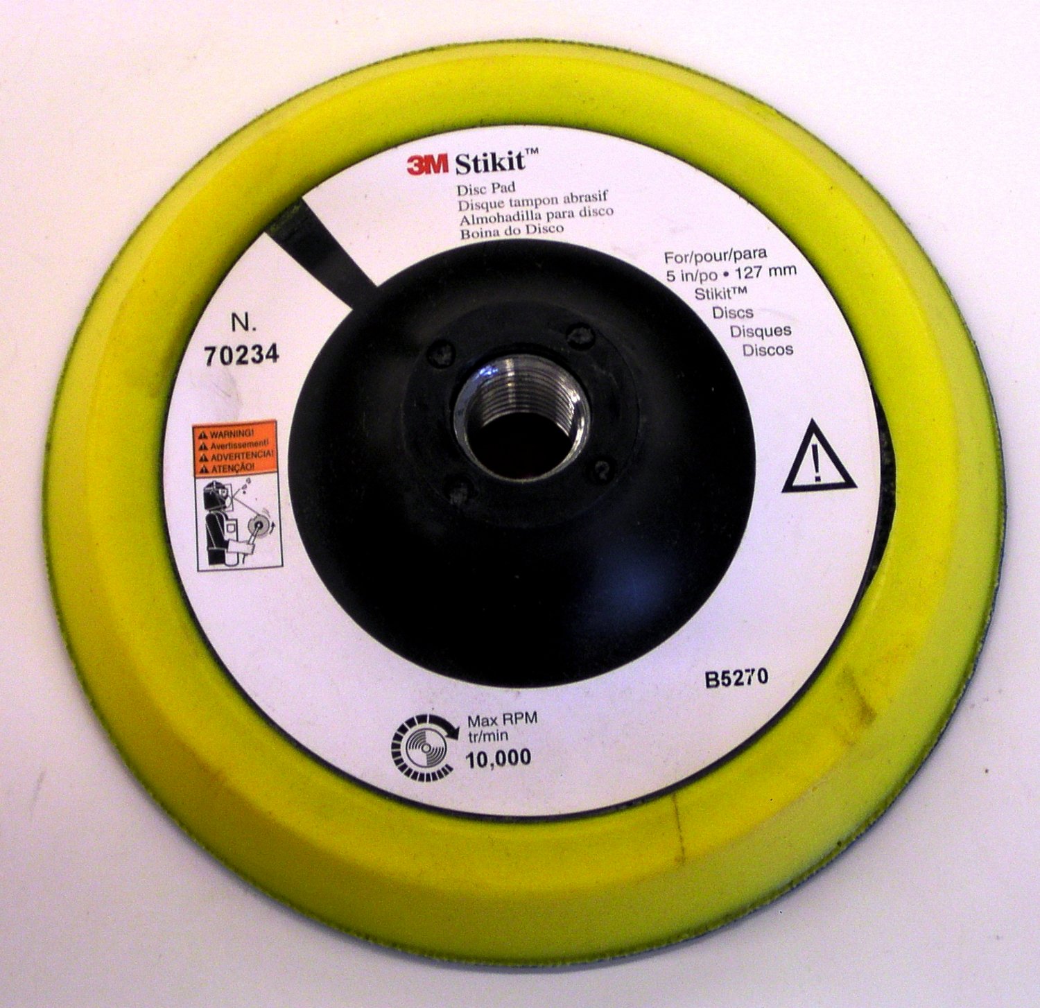 7100114993 - 3M Stikit Disc Pad 70234, 5 in x 1/2 in x 5/8 in-11 Internal, 5 ea/Case