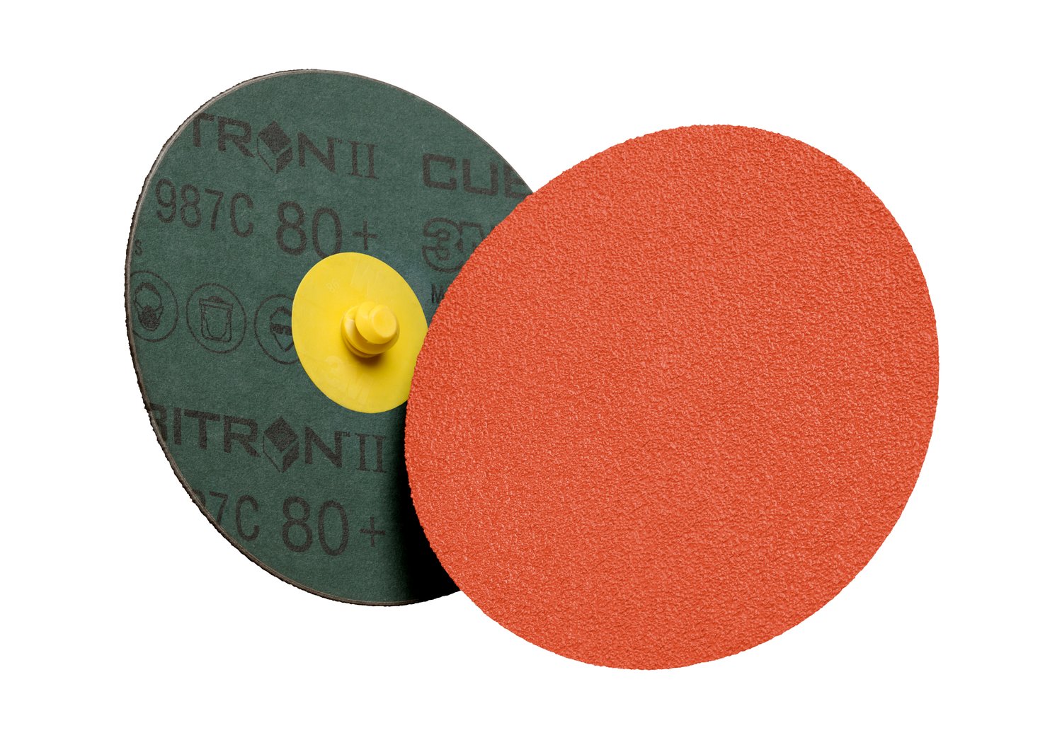 7100050302 - 3M Cubitron II Roloc Fibre Disc 987C, 80+, TR, 3 in, Die R300V, 50/Carton, 200 ea/Case
