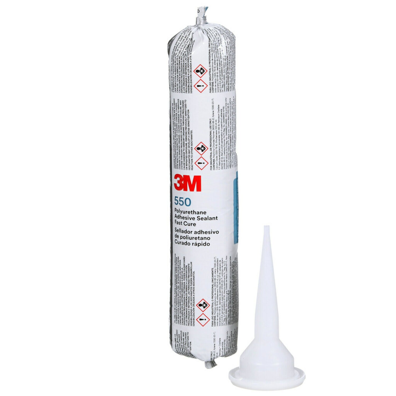 7100197999 - 3M Polyurethane Adhesive Sealant 550FC Fast Cure, White, 400 mL Sausage Pack, 12/Case