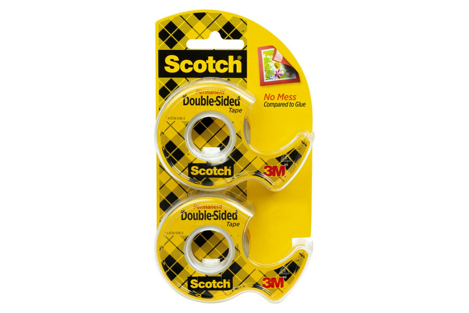 7010372559 - Scotch Double Sided Tape 137DM-2, 1/2 in x 400 in 2 Pack