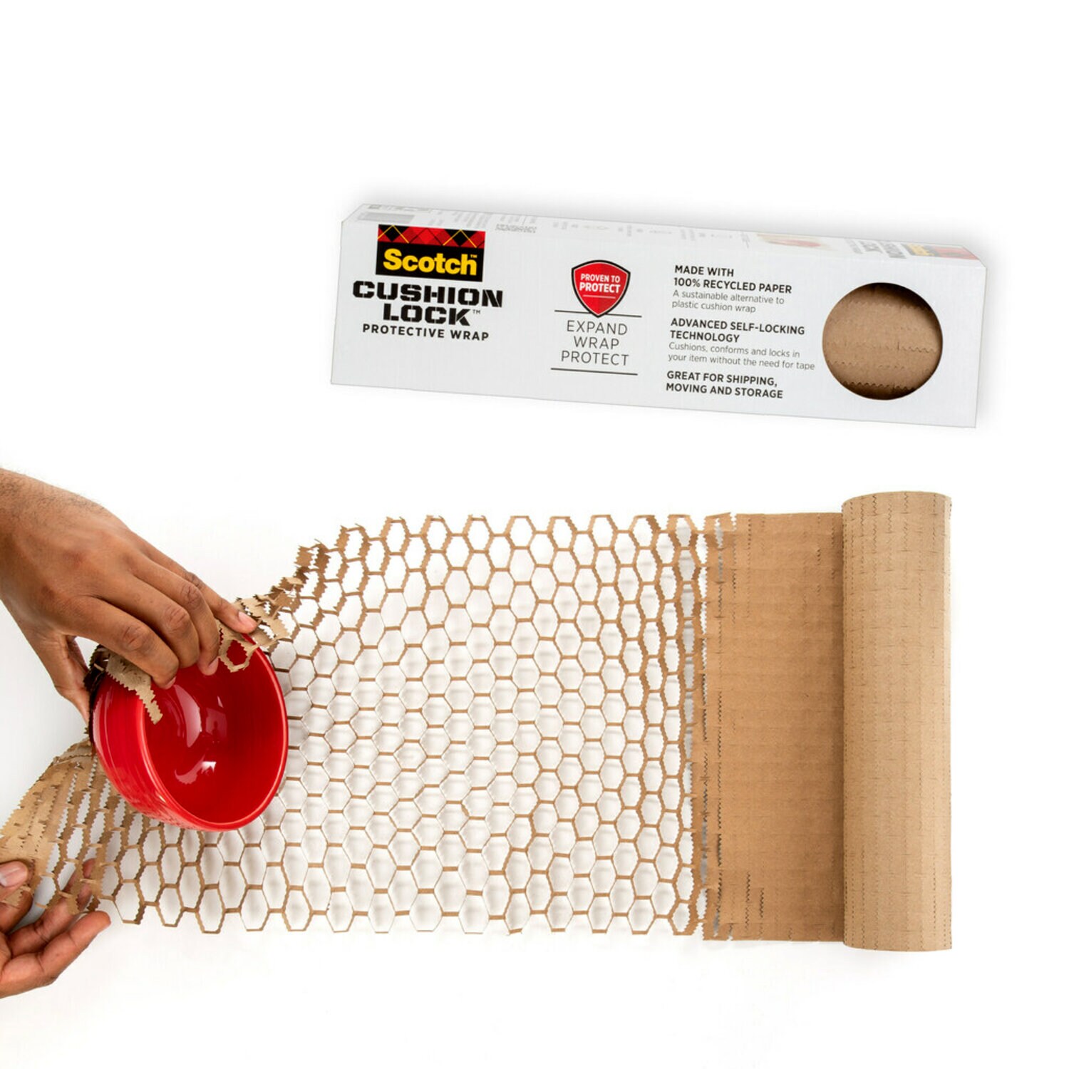 7100291708 - Scotch Cushion Lock Protective Wrap PCW-1230, 12 in x 30 ft (304 mm x 9.14 m)