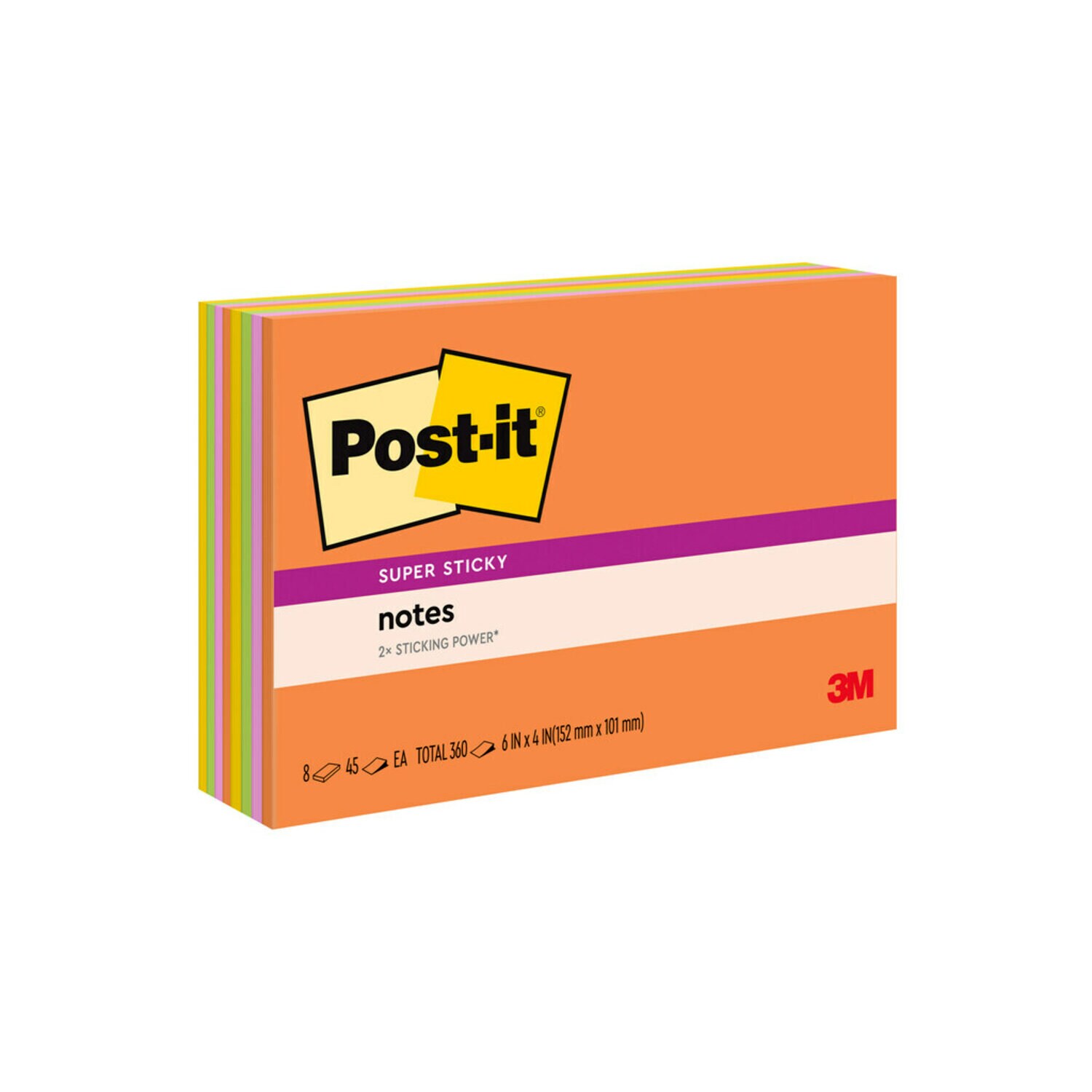 7100230035 - Post-it Super Sticky Notes 6445-SSP, Energy Boost, 6 in x 4 in (152 mm x 101 mm), 100% PEFC, SGSCH-PEFC-COC-110078
