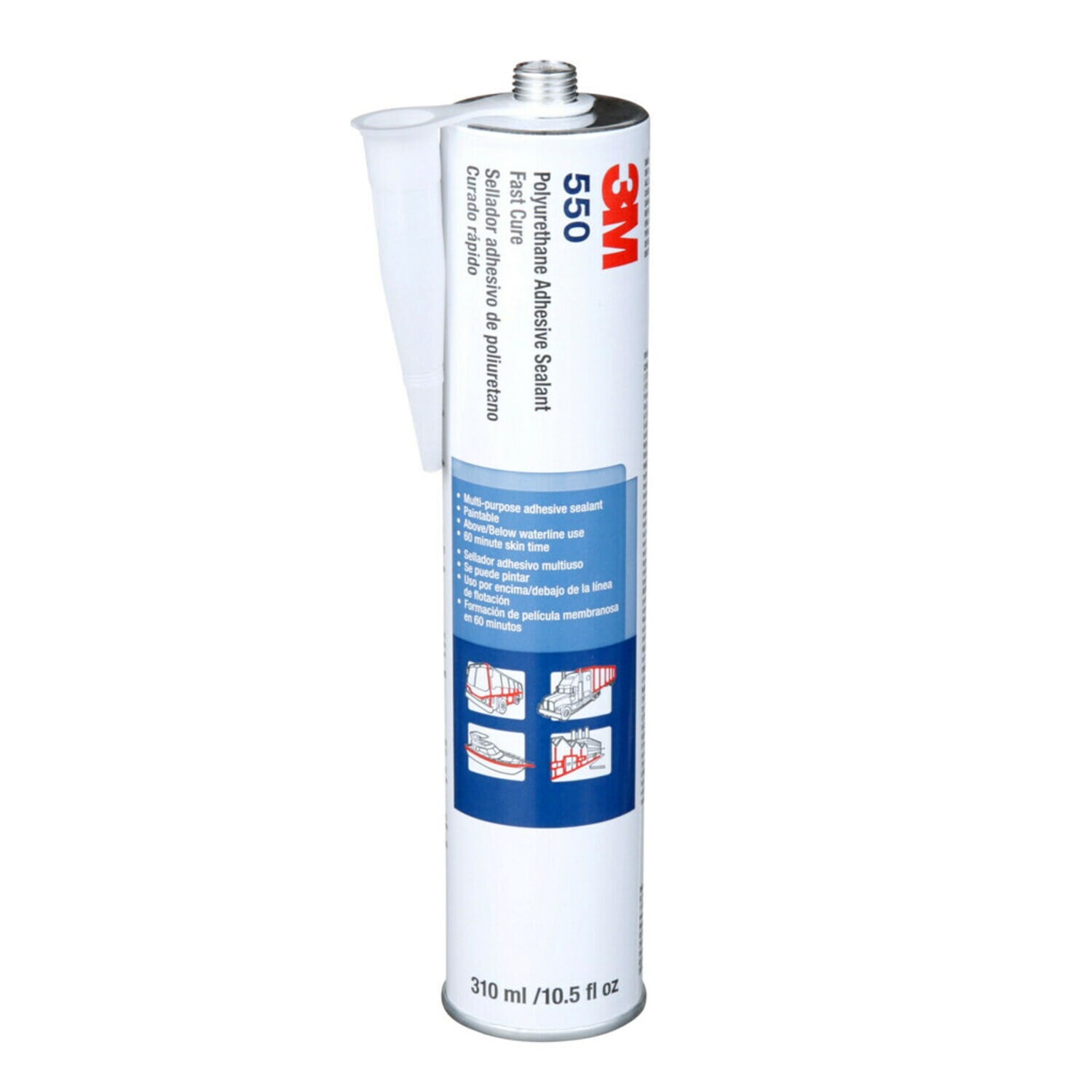 7000000932 - 3M Polyurethane Adhesive Sealant 550FC, Fast Cure, White, 310 mL Cartridge, 12/Case