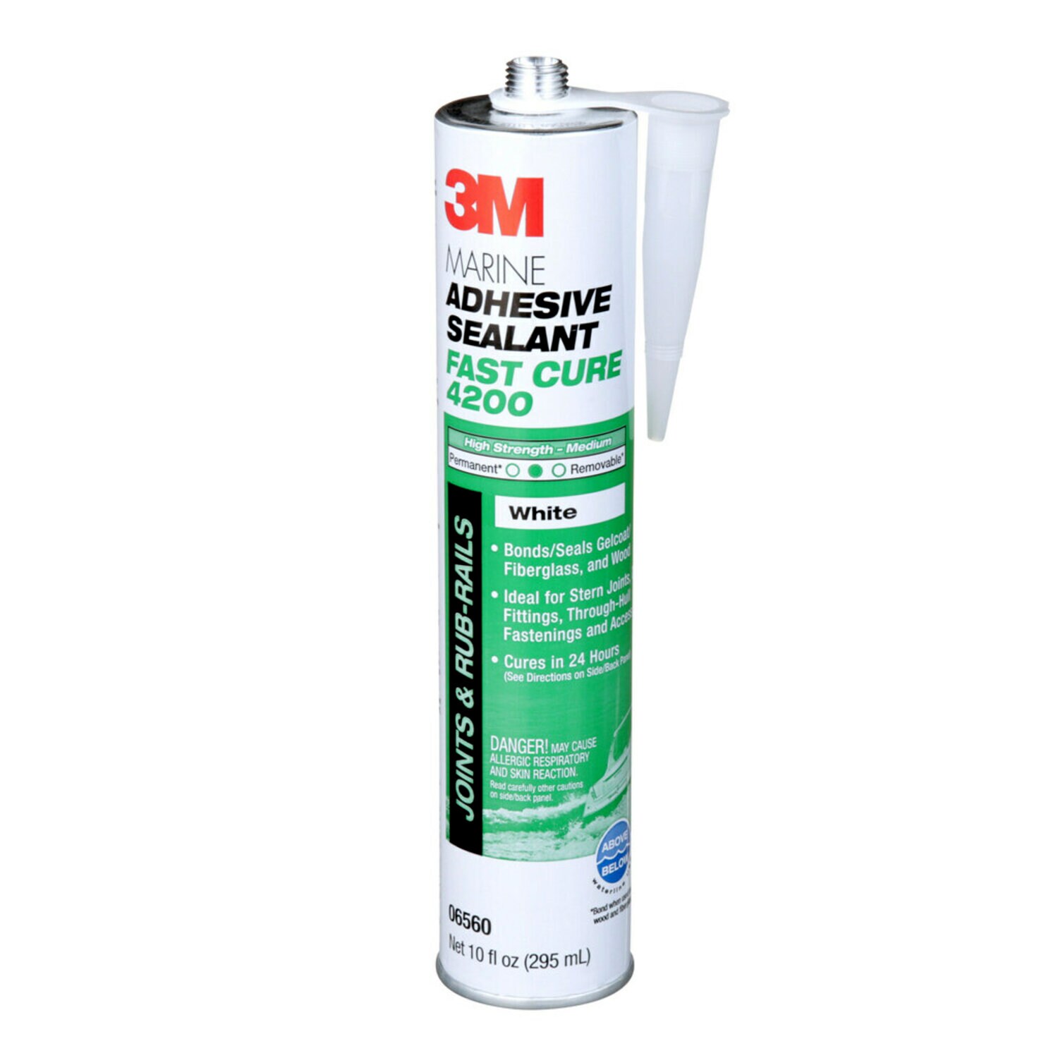 7100006227 - 3M Marine Adhesive Sealant 4200FC, Fast Cure, White, 295 mL Cartridge, 12/Case