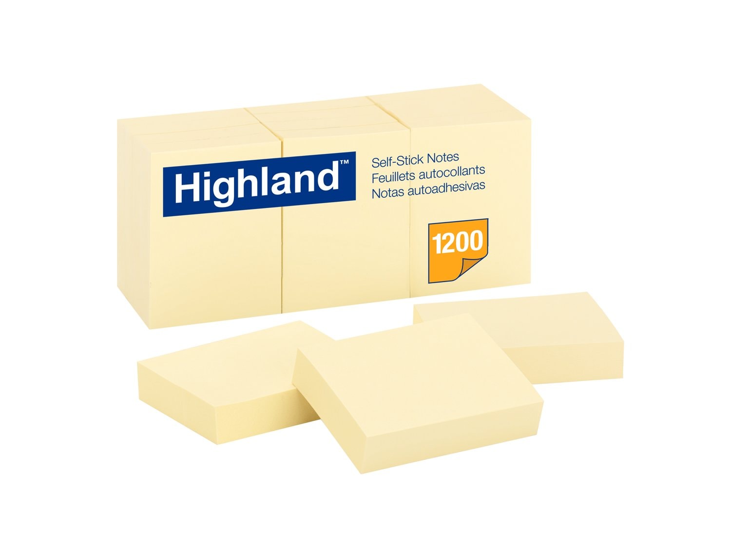 7000050089 - Highland Notes 6539, 1-1/2 in x 2 in (7.62 cm x 7.62 cm) Yellow