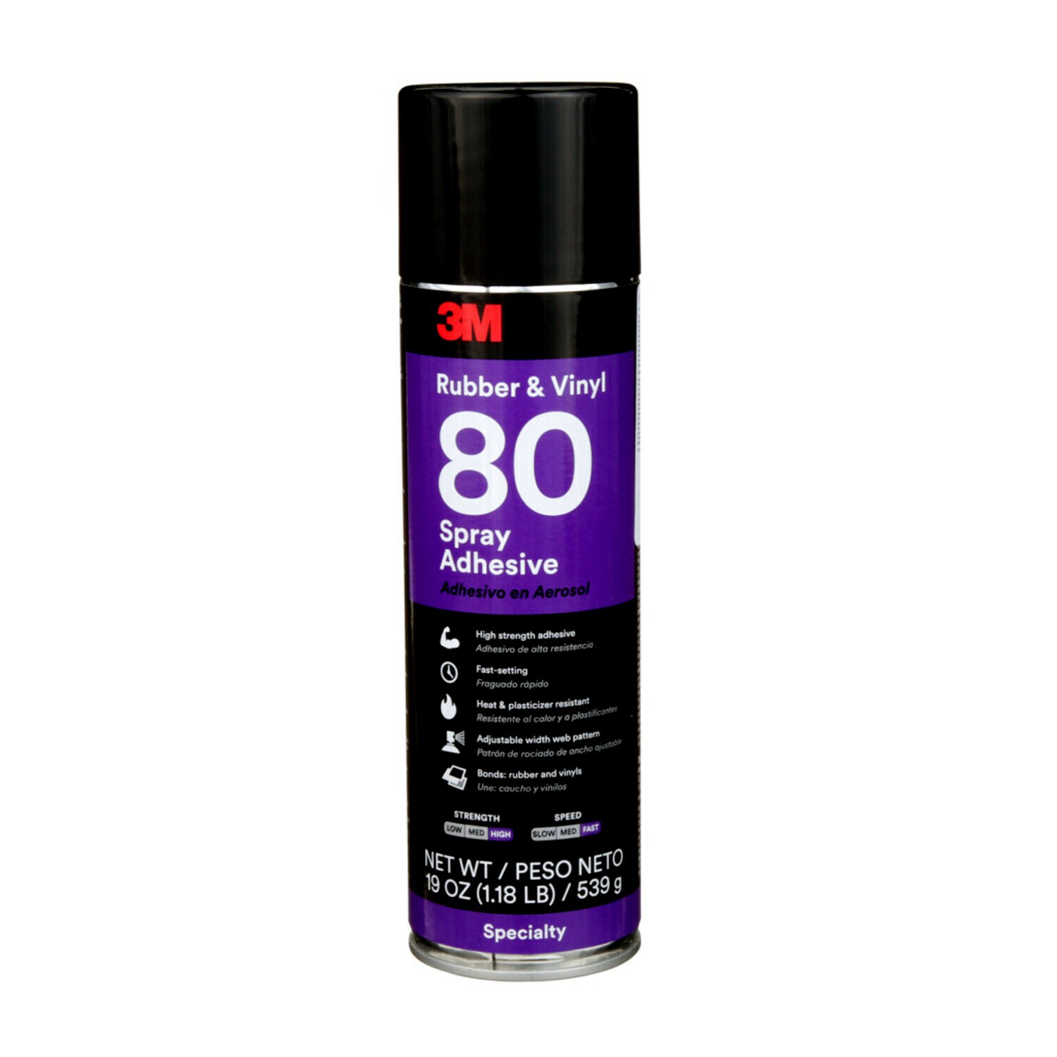 7000028604 - 3M Rubber and Vinyl Spray Adhesive 80, Yellow, 24 fl oz Can (Net Wt 19 oz), 6/Case, NOT FOR SALE IN CA AND OTHER STATES