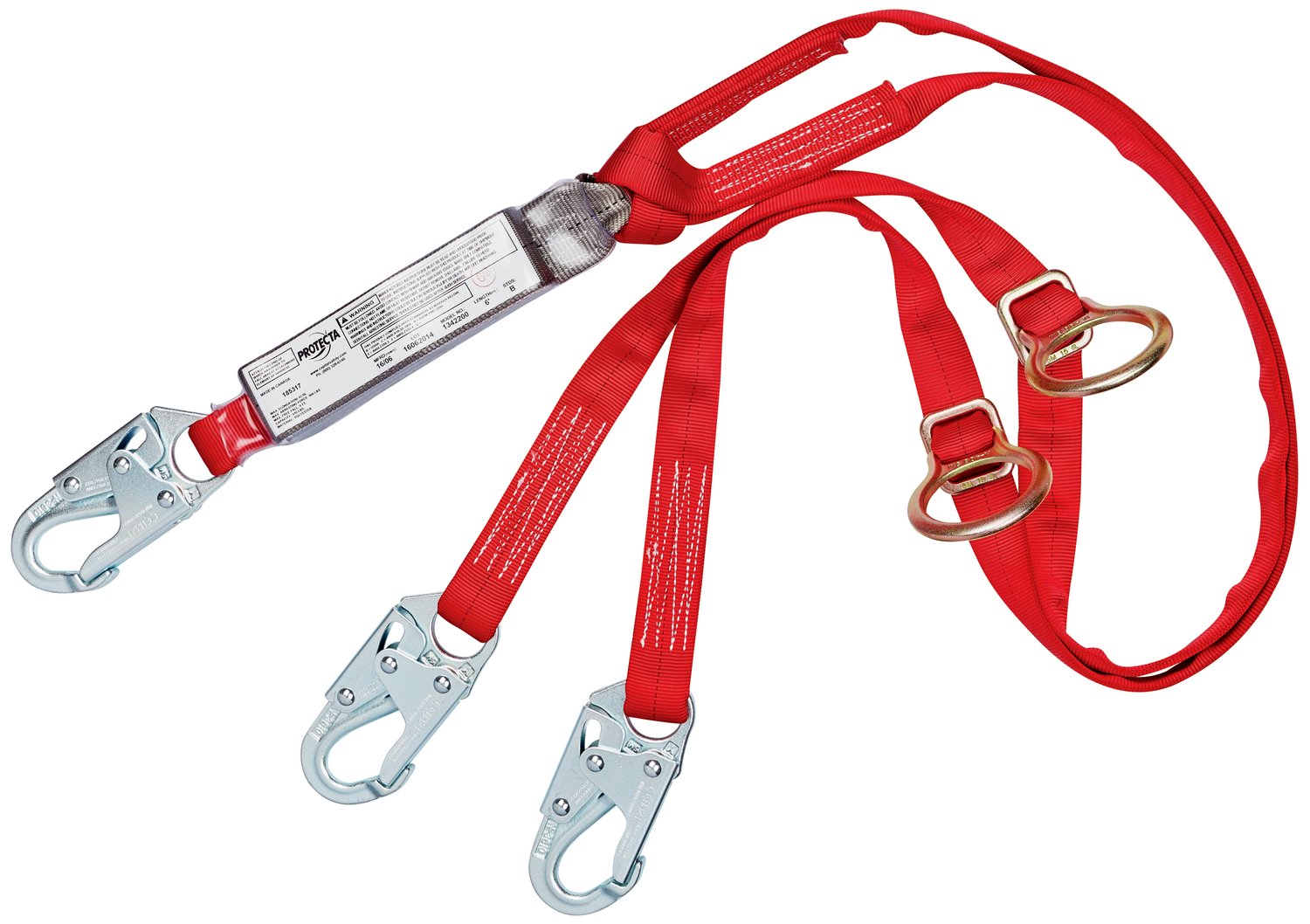 7012817406 - 3M Protecta Tie-Back 100% Tie-Off Web Shock-Absorbing Lanyard 1342200, 6 ft