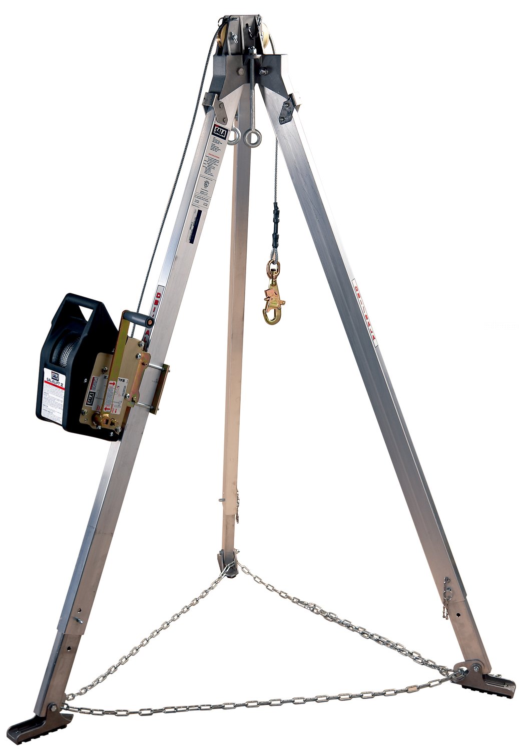 7100310059 - 3M DBI-SALA Confined Space Aluminum Tripod with Winch 8300033, 7 ft
High, 90 ft Stainless Steel Cable