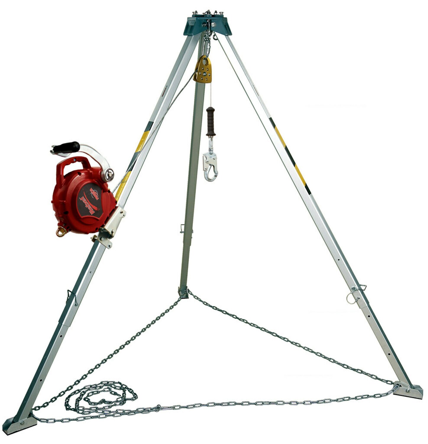 7012820492 - 3M Protecta Confined Space Aluminum Tripod with 3-Way SRL 8308006, 8 ft High, 50 ft Stainless Steel Cable