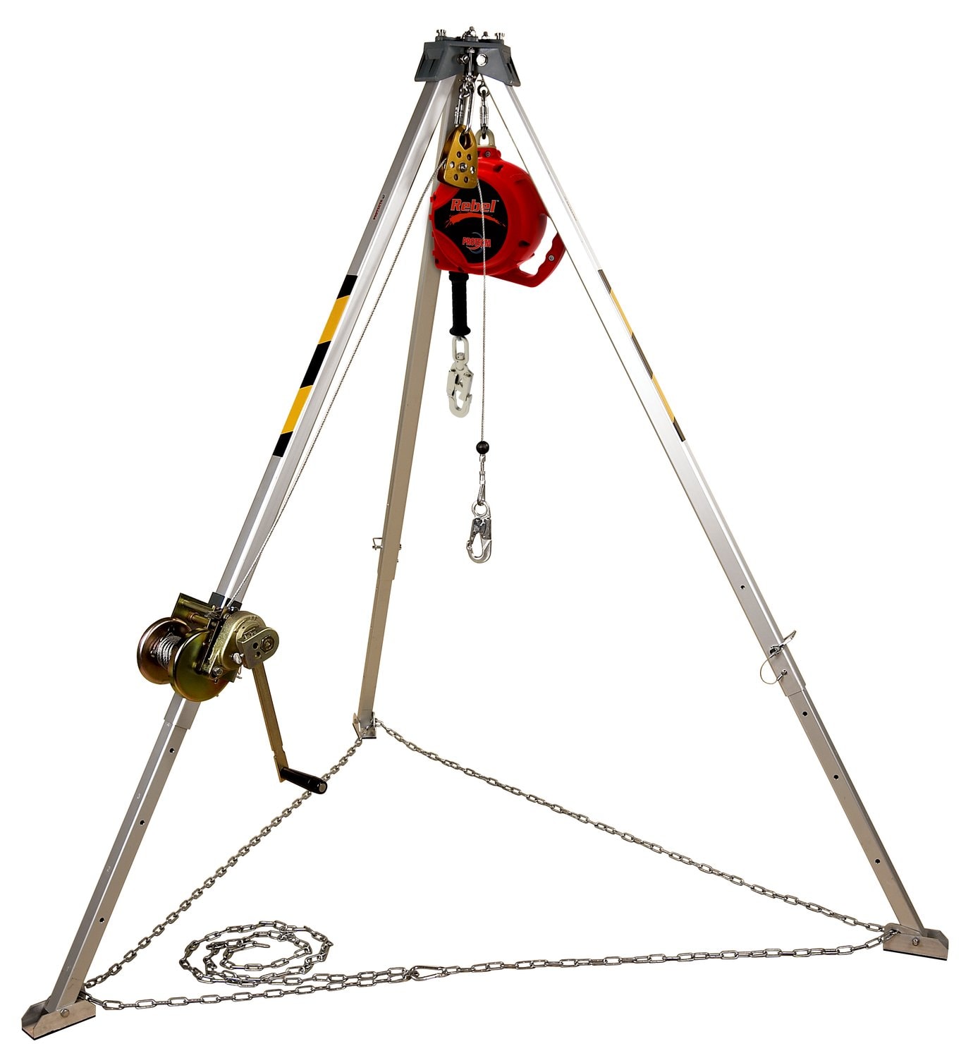 7012286255 - 3M Protecta Confined Space Aluminum Tripod with Winch/SRL/Harness AA805AG, 8 ft High, 50 ft and 50 ft Galvanized Cable