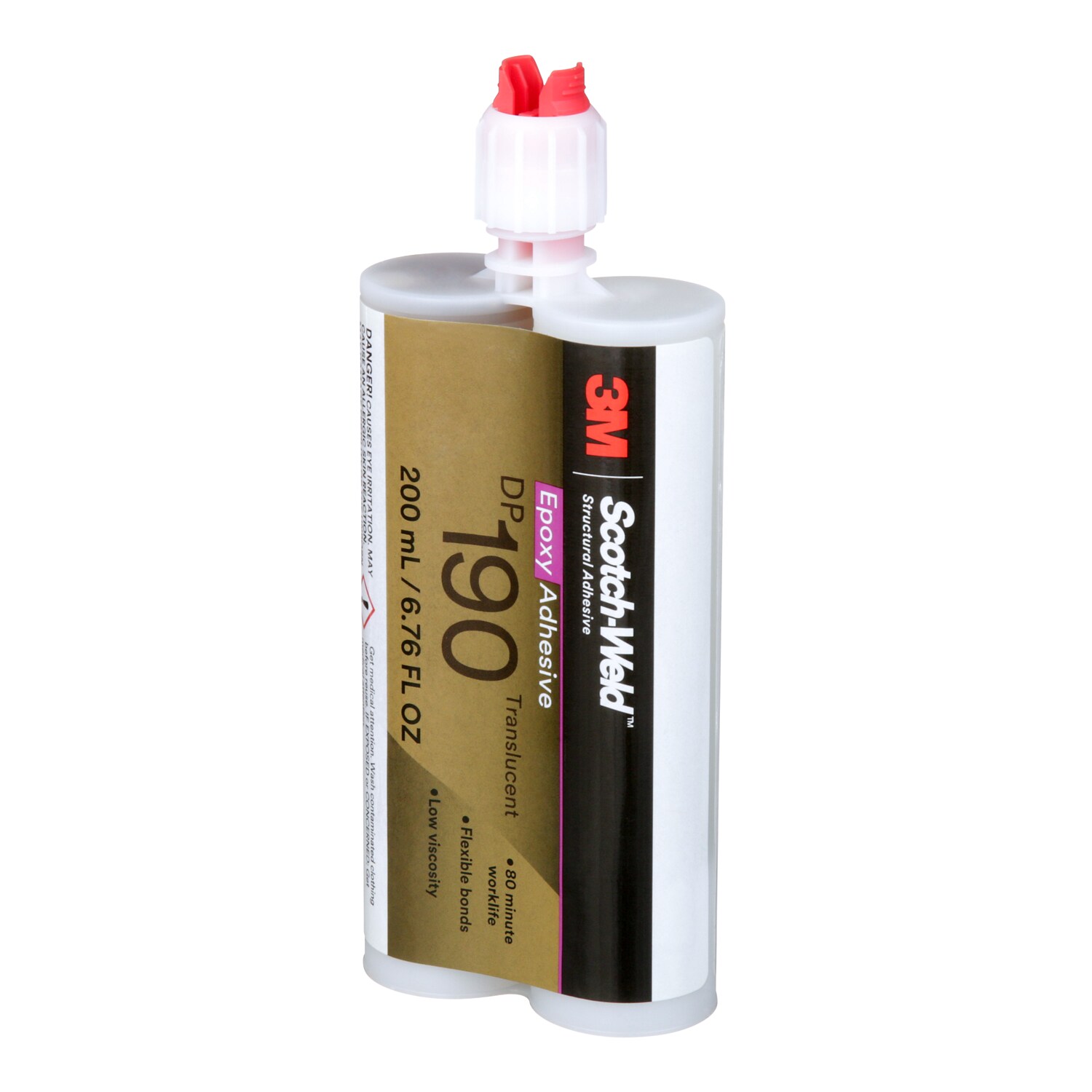 7100320366 - 3M Scotch-Weld Epoxy Adhesive DP190, Translucent, 200 mL Duo-Pak, 12/Case
