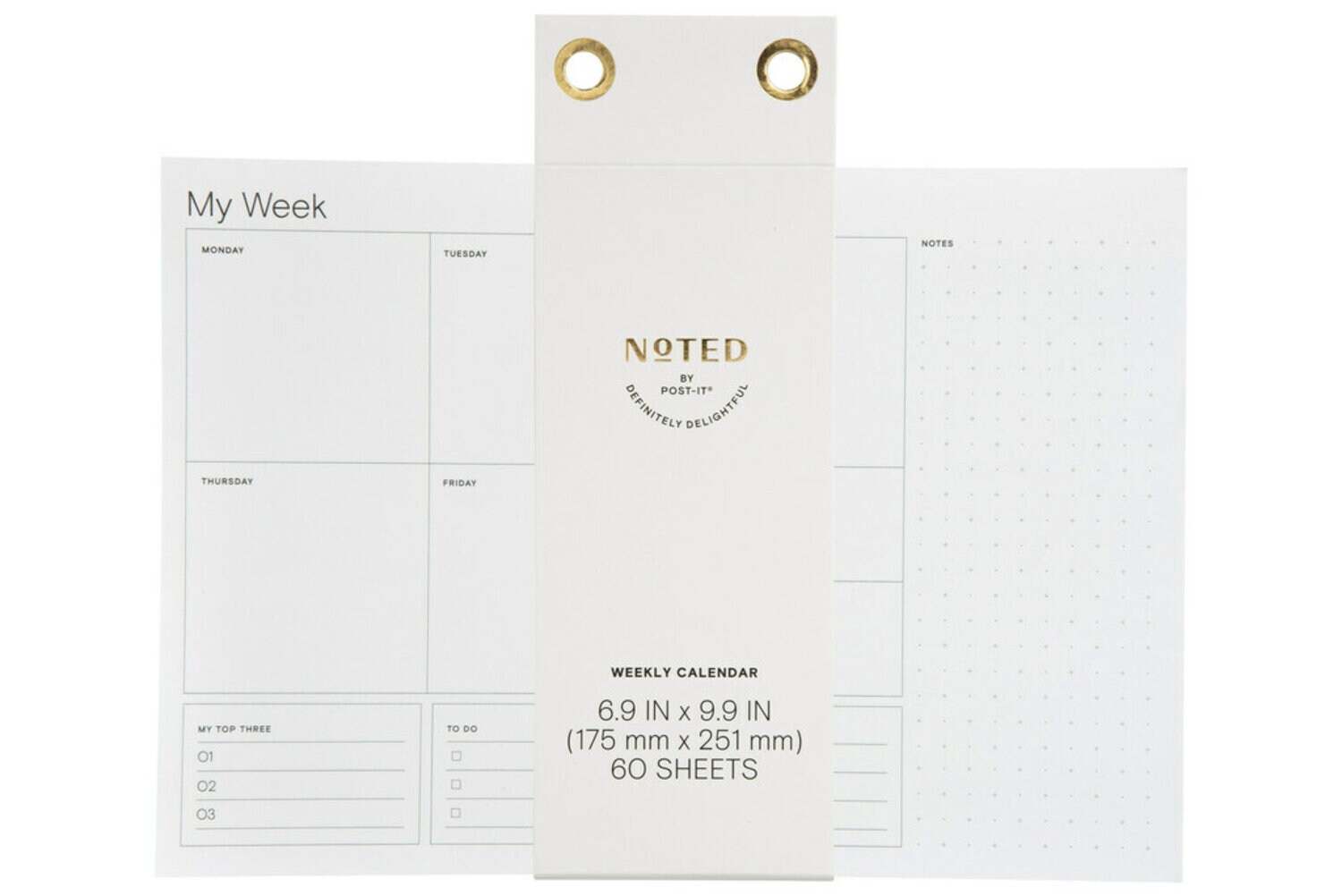 7100306244 - Post-it Weekly Calendar NTD8-WCAL-1, 10 in x 7 in (25.4 cm x 17.7 cm)