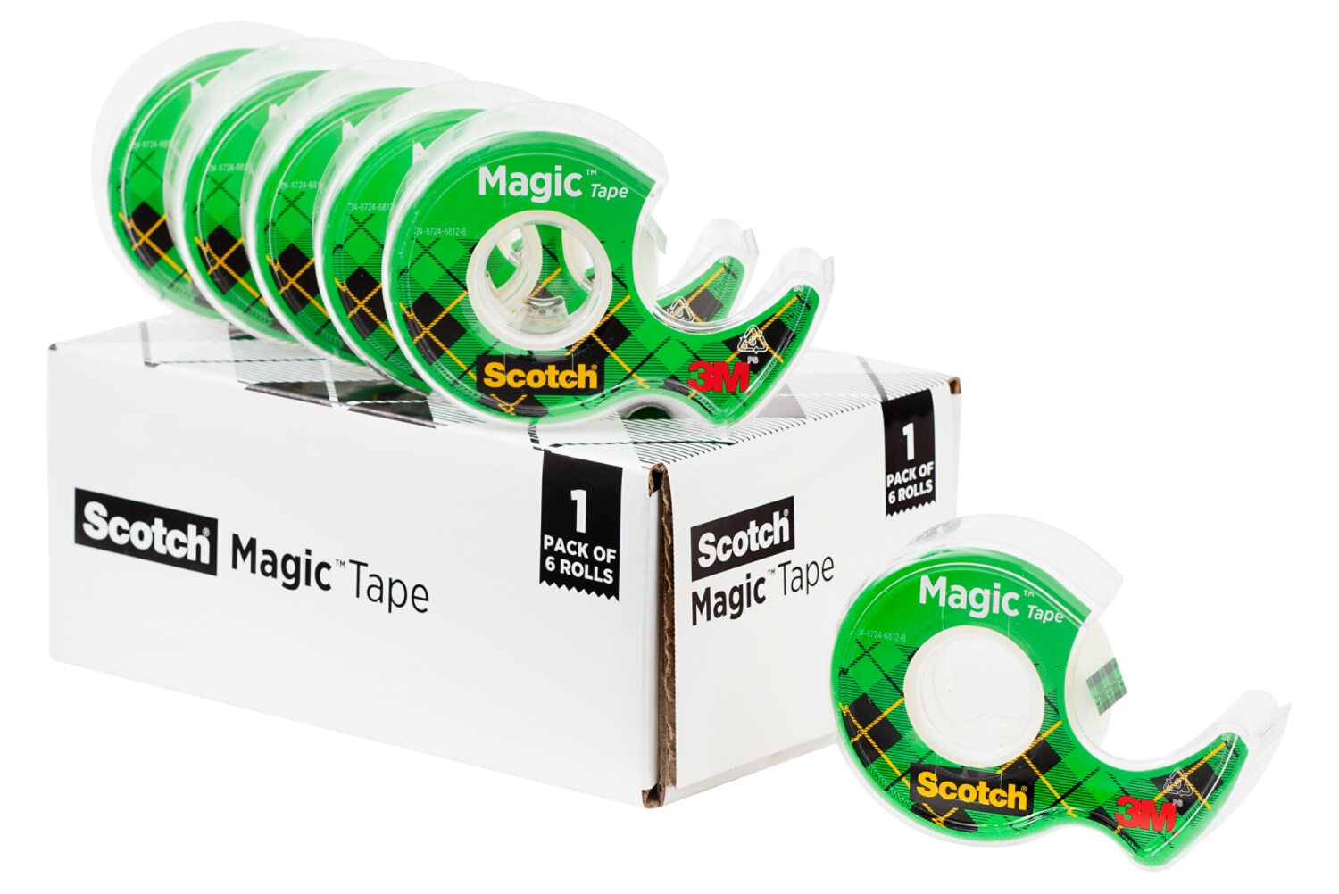 7100285684 - Scotch Magic Invisible Tape 6122-SIOC, 3/4 in x 650 in (19 mm x 16.5 m), 6 Dispensers/Pack
