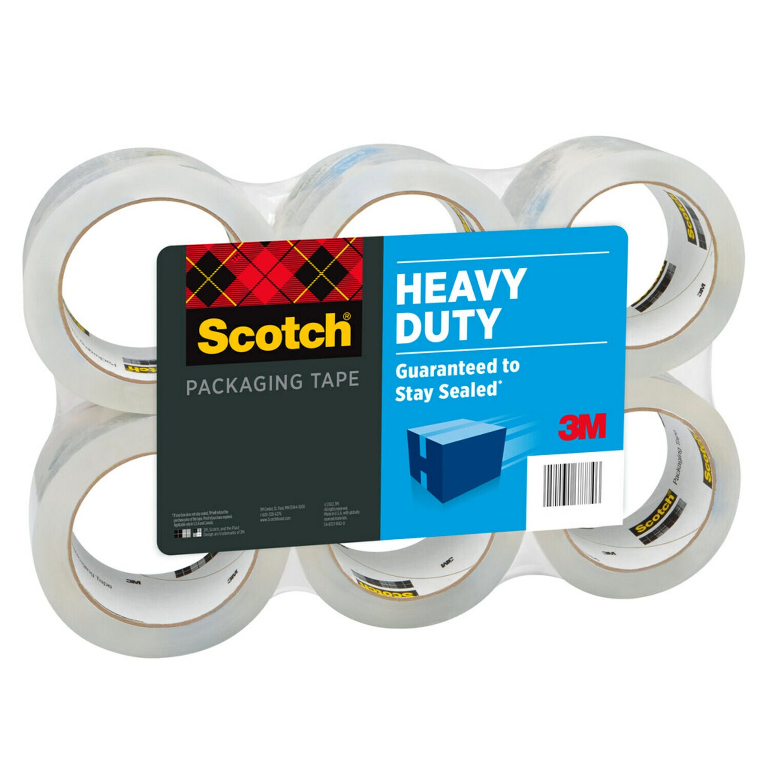 7100158256 - Scotch Heavy Duty Shipping Packaging Tape, 3850S-6, 1.88 in x 38.2 yd
(48 mm x 35 m), 6 Pack