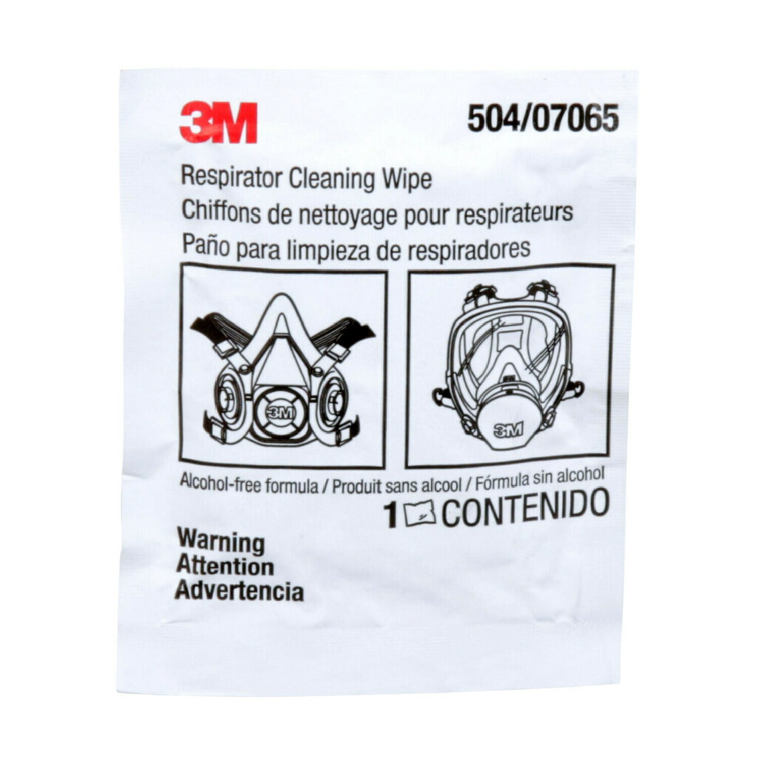 7000001938 - 3M Respirator Cleaning Wipe 504/07065(AAD), 500 EA/Case