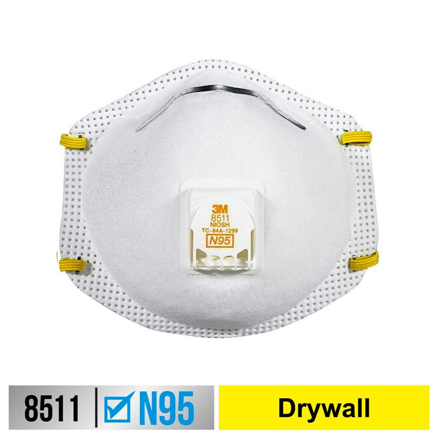 7100117128 - 3M Drywall Sanding Valved Respirator 8511D2-DC-PS, 2 ea/pk, 6 pks/cs