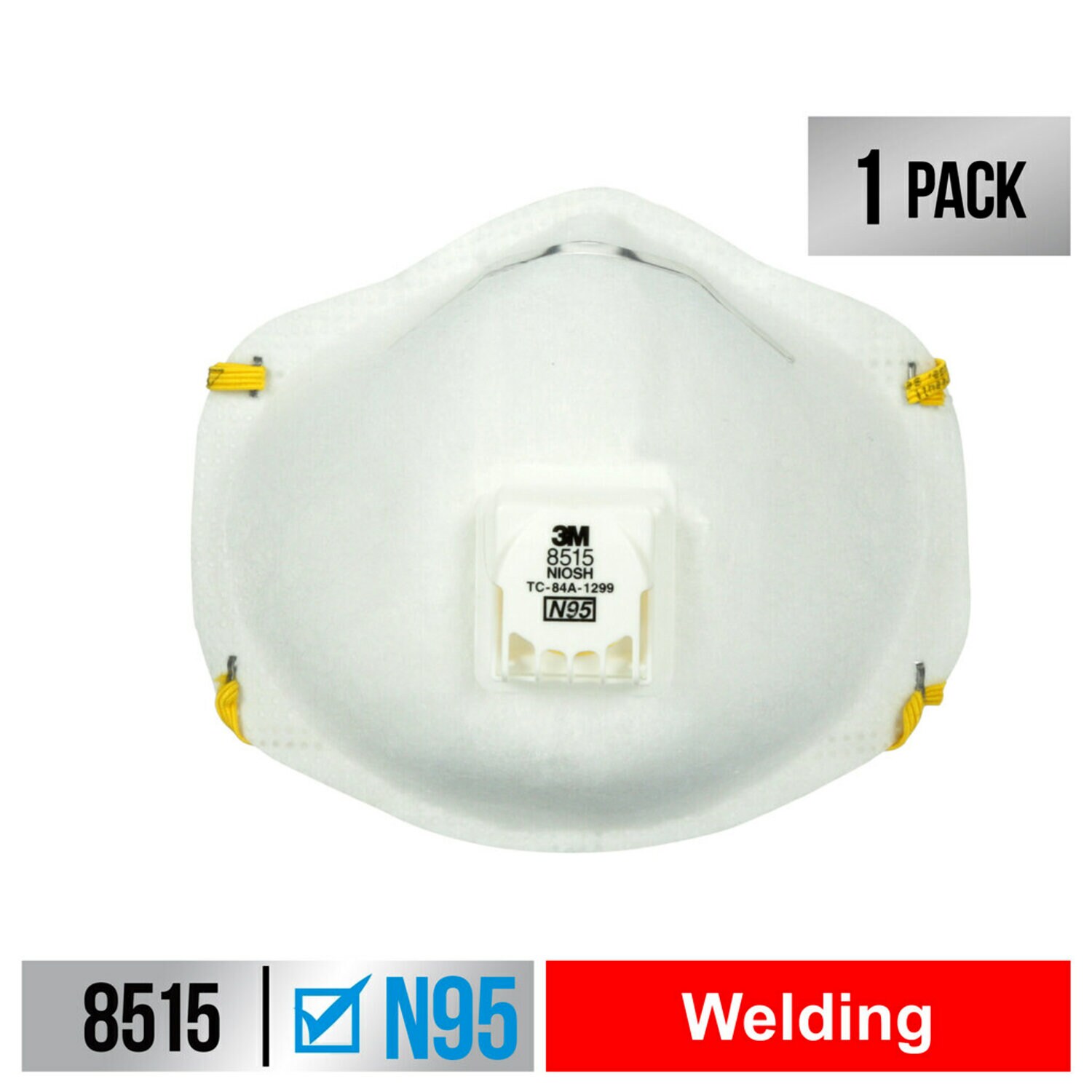 7100117588 - 3M Welding Valved Respirator 8515HA1-A-PS 1 ea/pk, 12 pks/cs