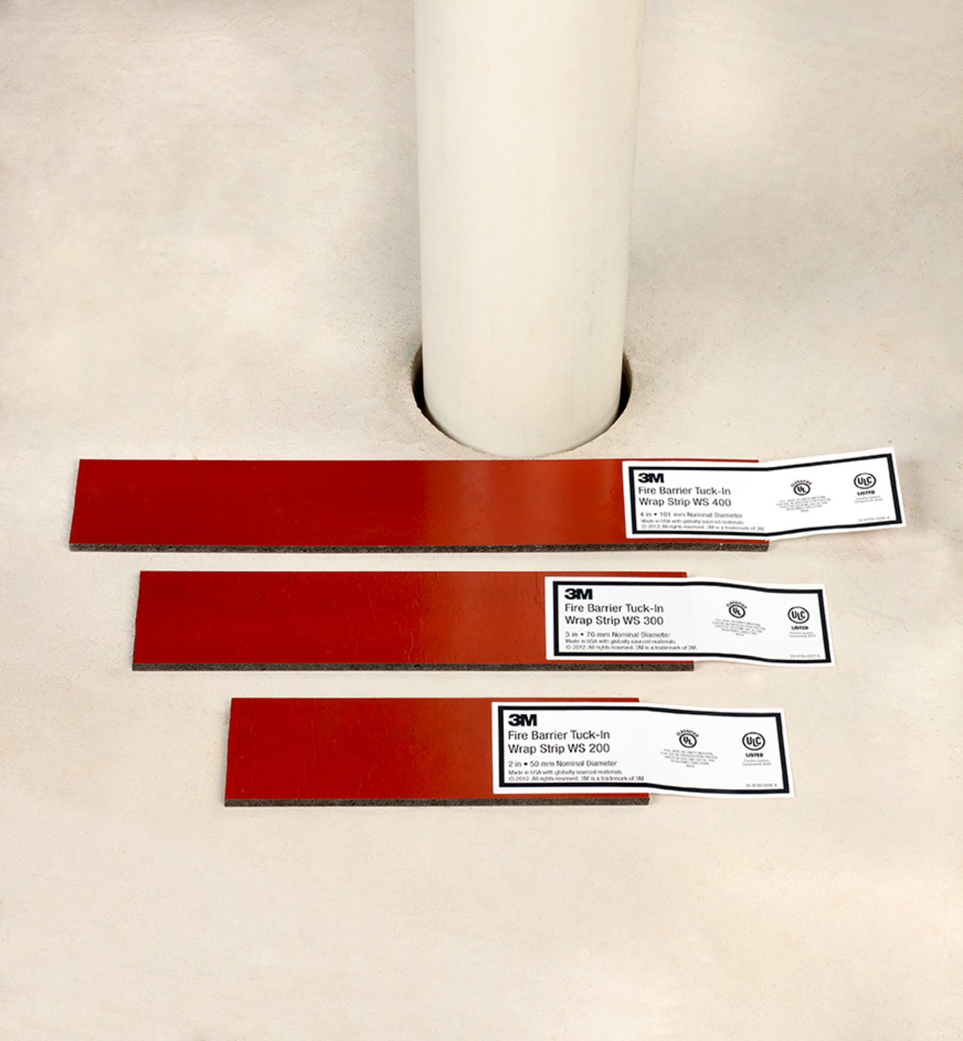 7100262629 - 3M Fire Barrier Tuck-In Wrap Strip Roll WS, 2.5 in x 8.2 ft, 6 Rolls/Case