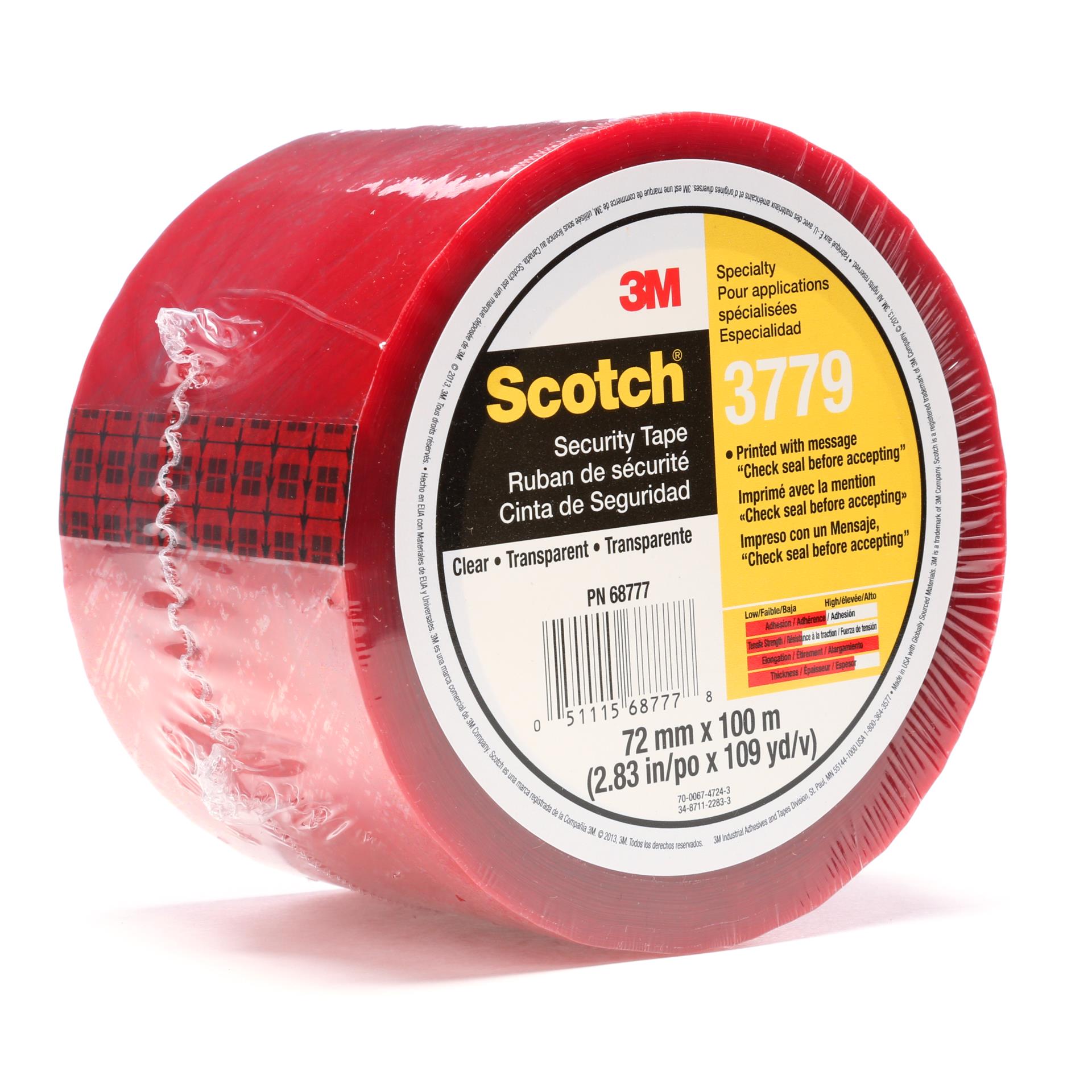 Scotch Security Message Box Sealing Tape 3199 Pack of 1 48 mm x 914 m 