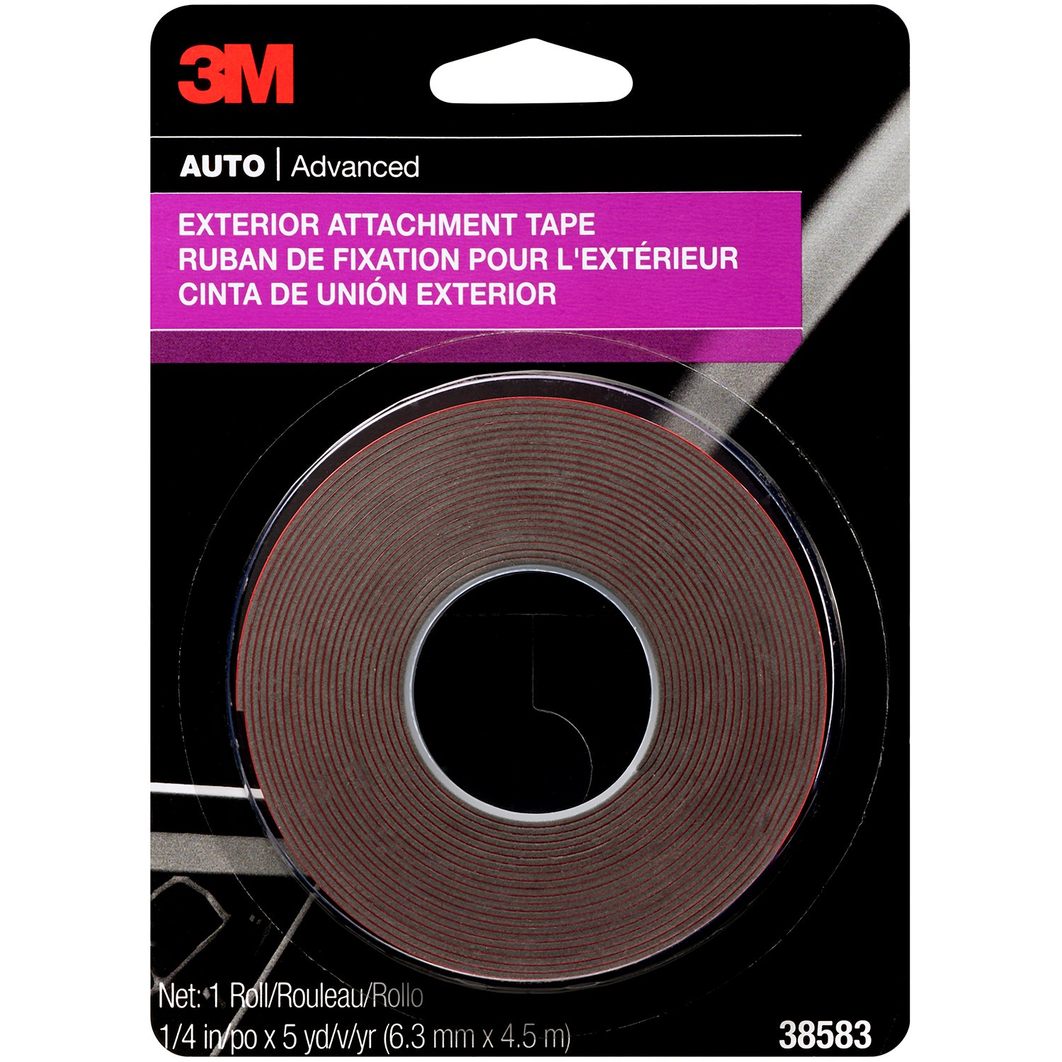 7010300583 - 3M Exterior Attachment Tape, 38583, 1/4 IN X 15 ft, 24 per case